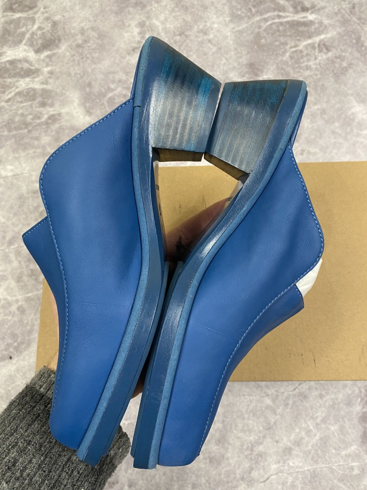 Eckhaus Latta Ugg x Eckhaus Latta Cowboy Block Blue Leather Mules Size: 37 Size US 7 / IT 37 - 5 Thumbnail