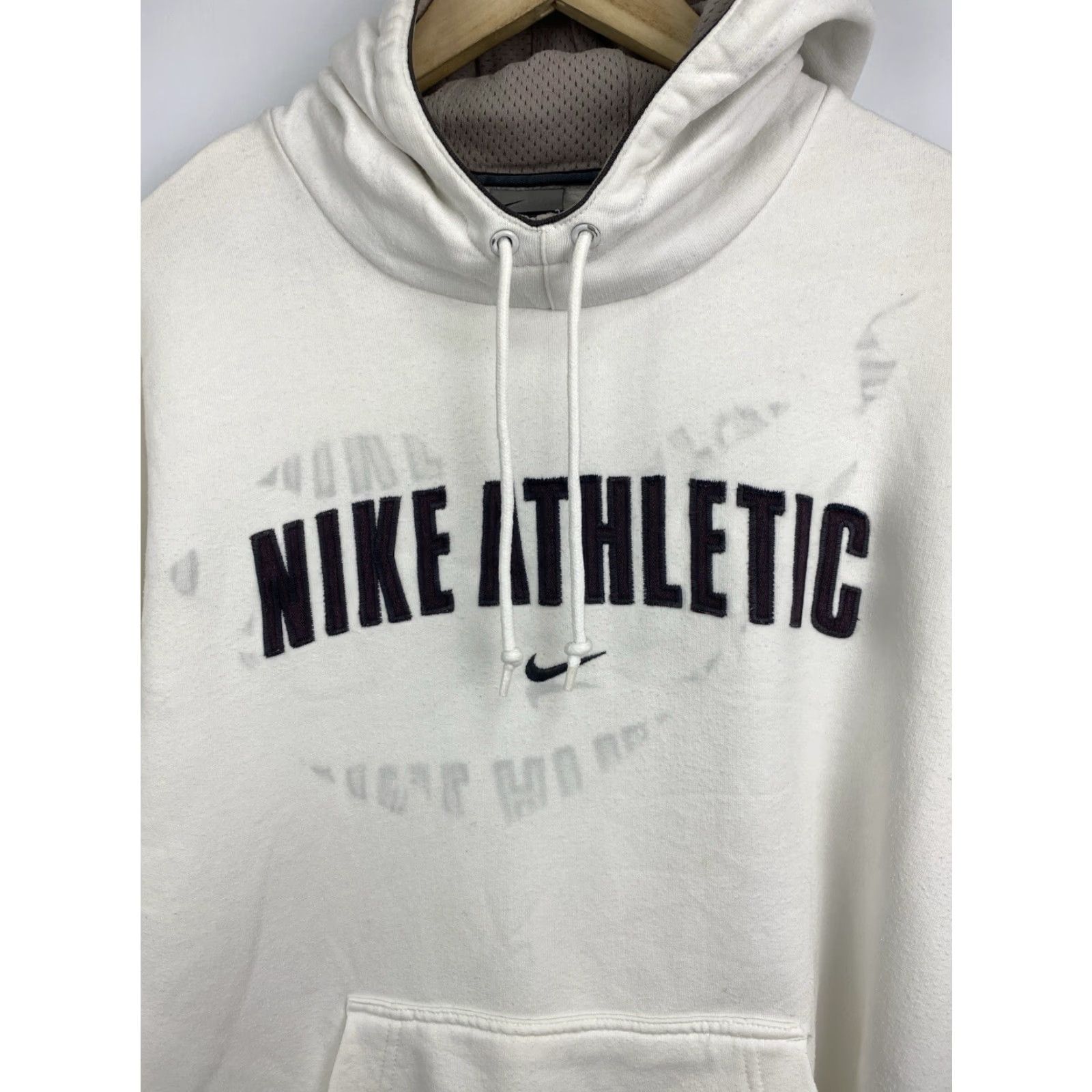 Nike VINTAGE Nike Athletics Boxy Hoodie Mens S White 90s Retro Y2K Rare Hoodie Size US S / EU 44-46 / 1 - 7 Thumbnail