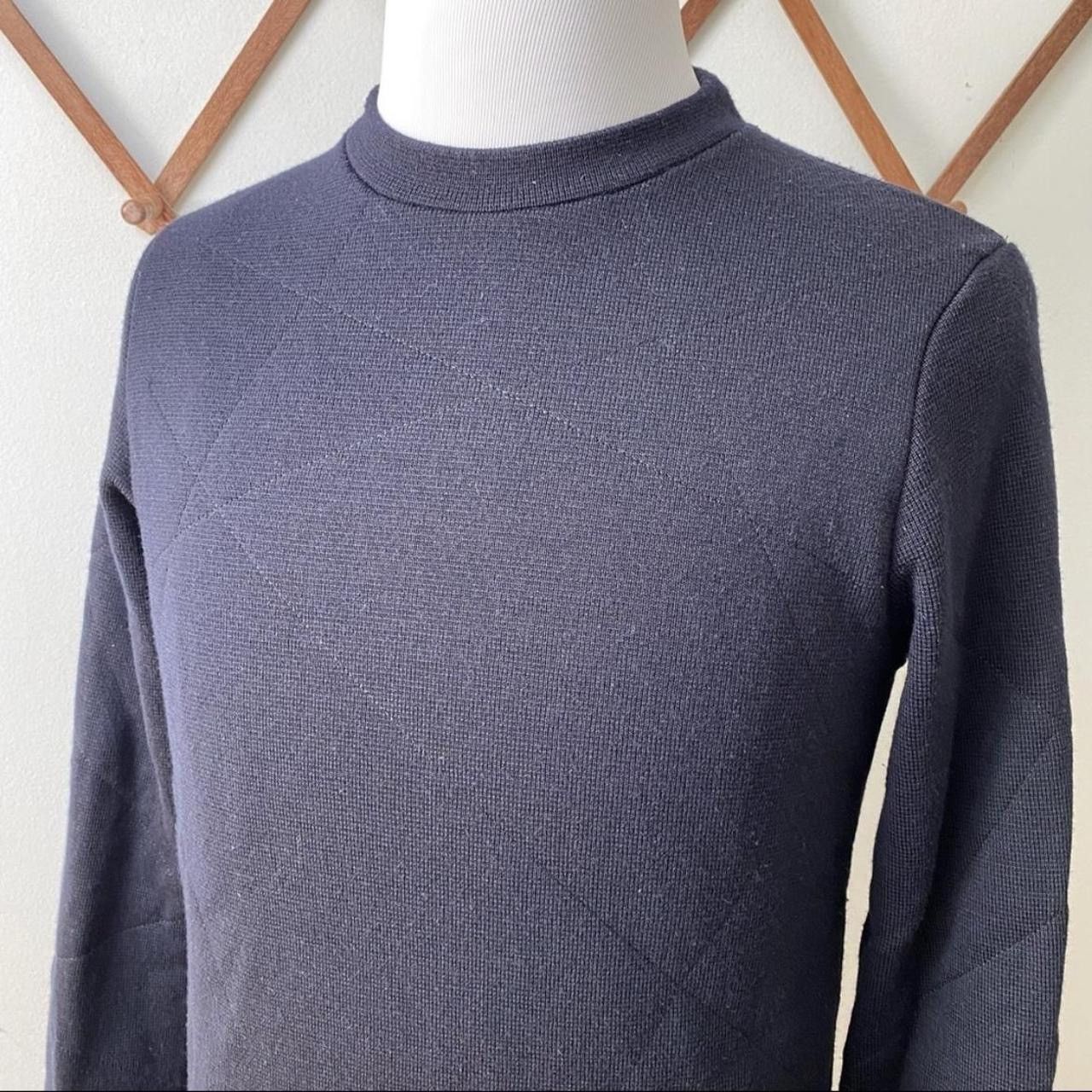Sandro Sandro Quilted Linen Knit Navy Blue Heavyweight Sweater XS Size US XS / EU 42 / 0 - 3 Thumbnail