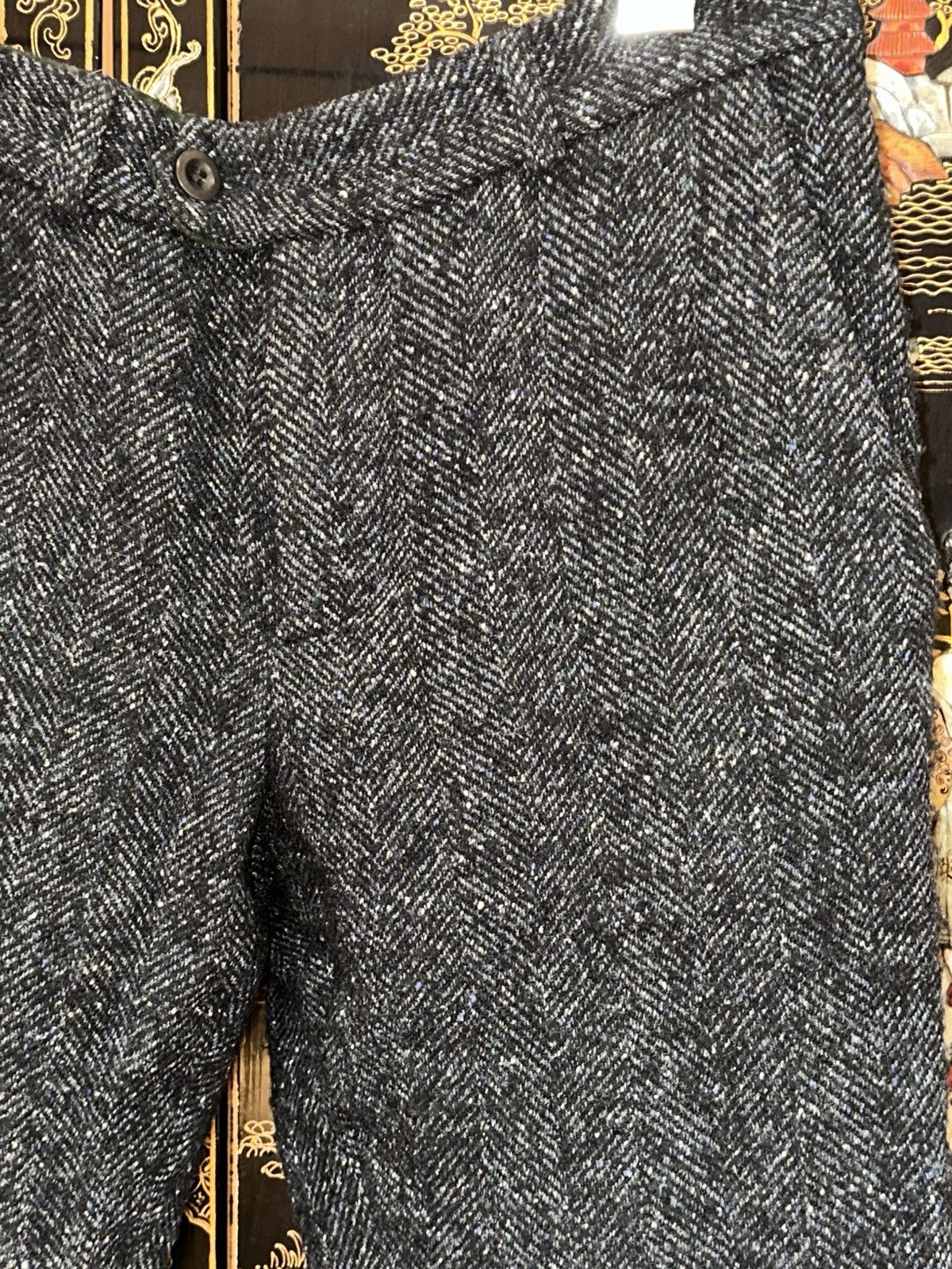 Frank Leder Black/Blue Donegal Herringbone Wool Tweed Pants Size US 30 / EU 46 - 6 Thumbnail