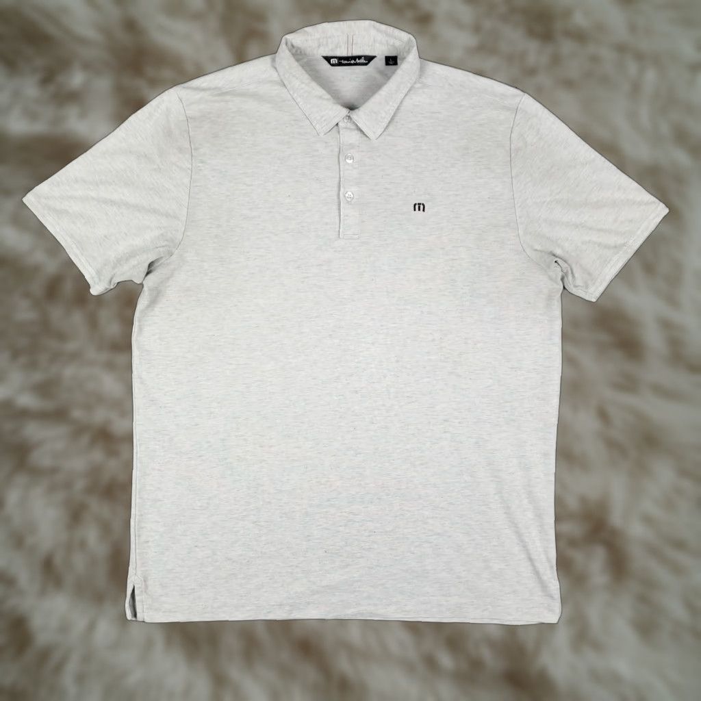 TravisMathew Travis Mathew Golf Gray Short Sleeve Polo Shirt Size Large Casual Mens Stained Size US L / EU 52-54 / 3 - 1 Thumbnail