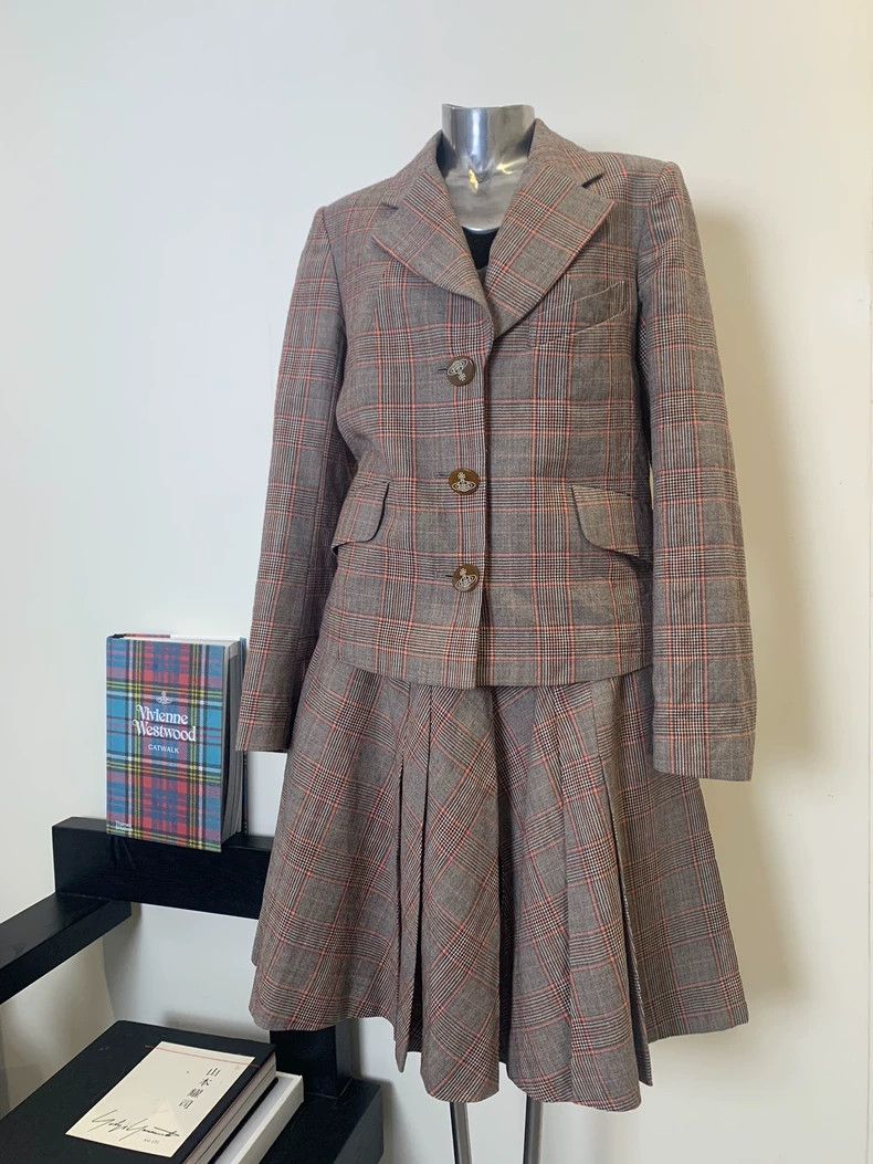 Vivienne Westwood Vivienne Westwood size2 Brown checkered coat and skirt set Size M / US 6-8 / IT 42-44 - 3 Thumbnail