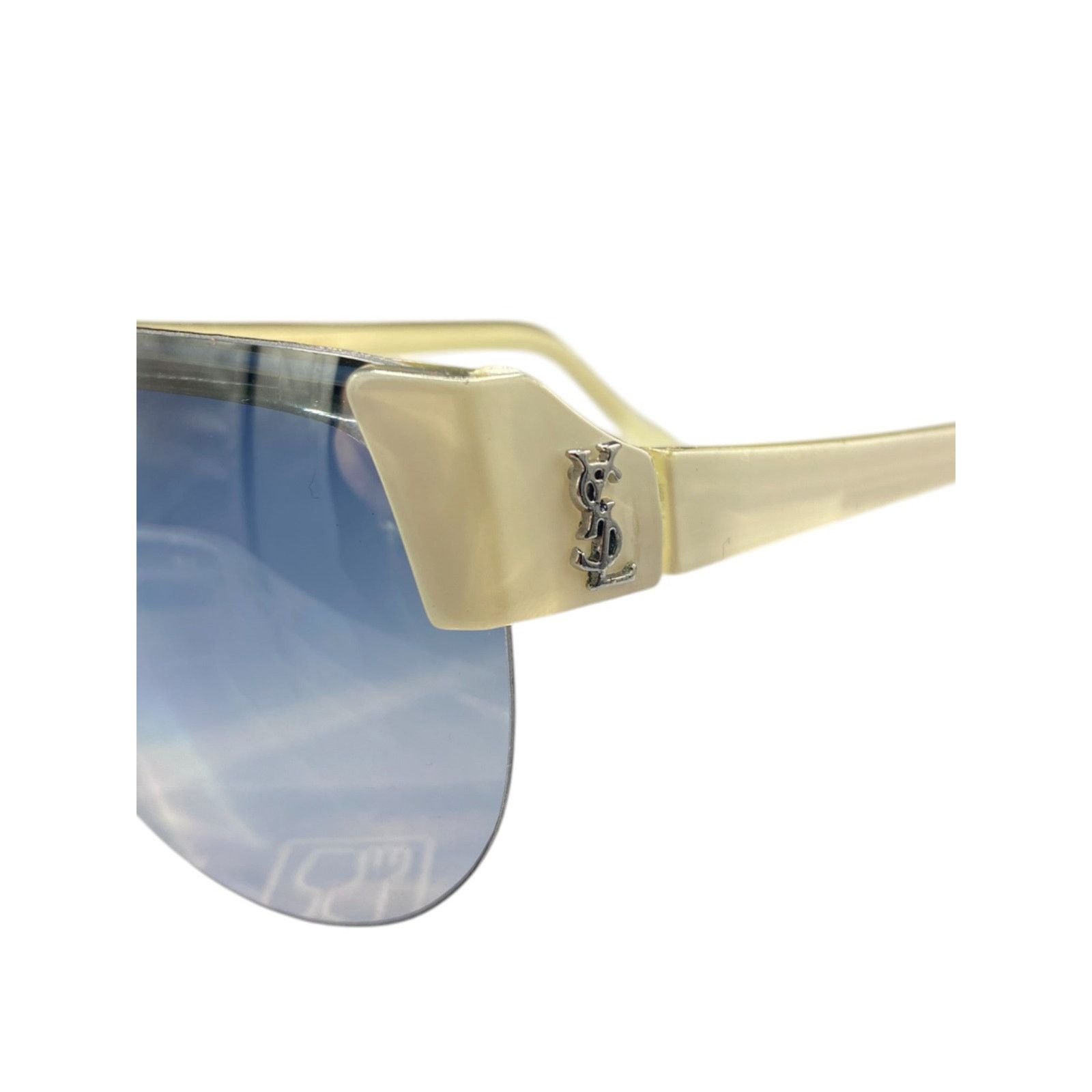 Yves Saint Laurent Oversized Ivory Sunglasses Size ONE SIZE - 8 Thumbnail