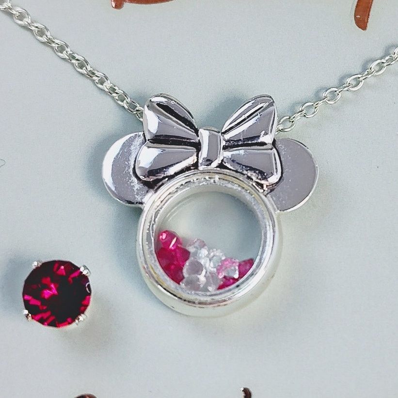 Disney Disney Minnie Mouse Maroon Necklace & Earrings Set NIB Size ONE SIZE - 2 Thumbnail