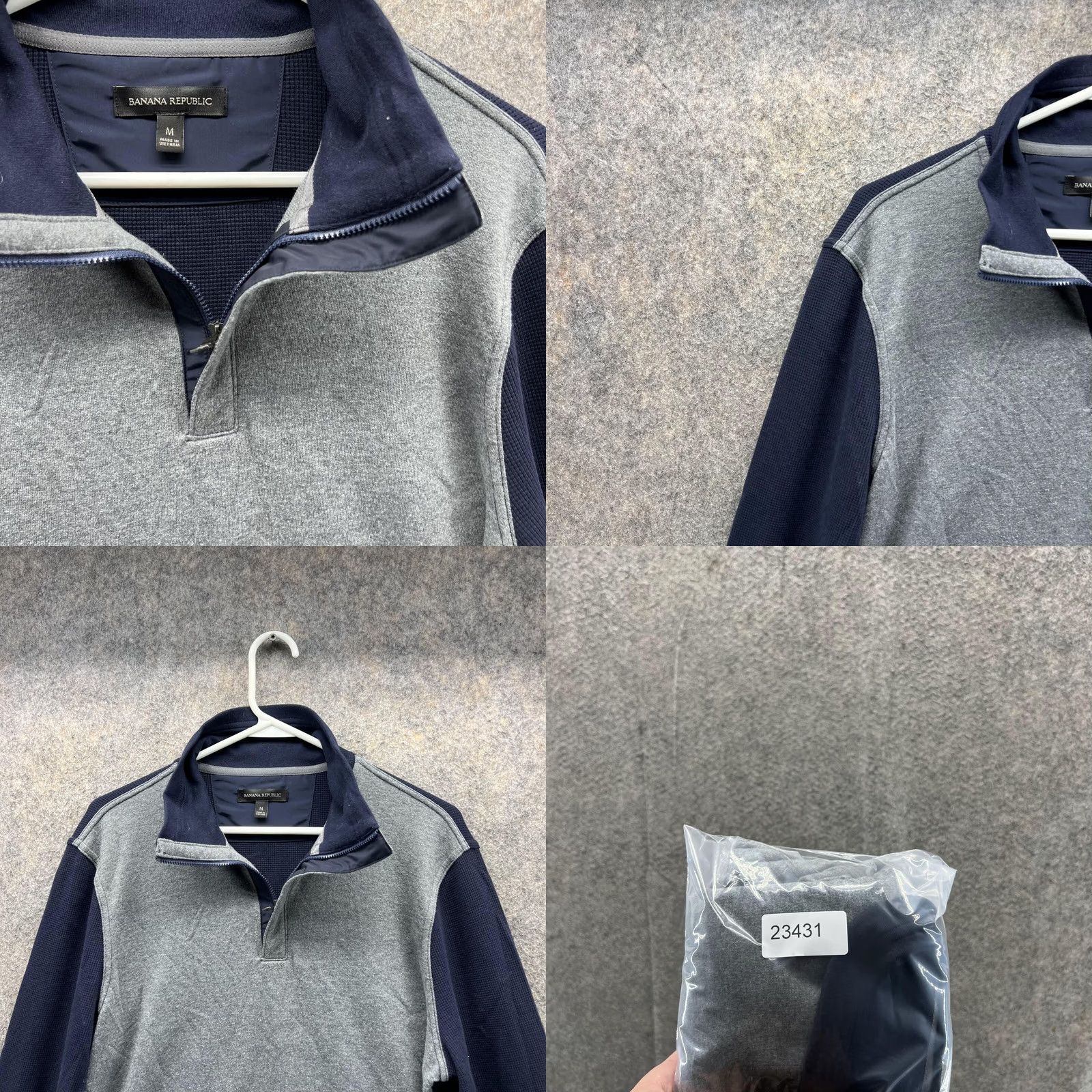 Banana Republic VINTAGE Banana Republic Sweater Men M Regular Gray Logo Fleece Pullover Long Sleeve All Seasons | 服? Size US M / EU 48-50 / 2 - 8 Thumbnail