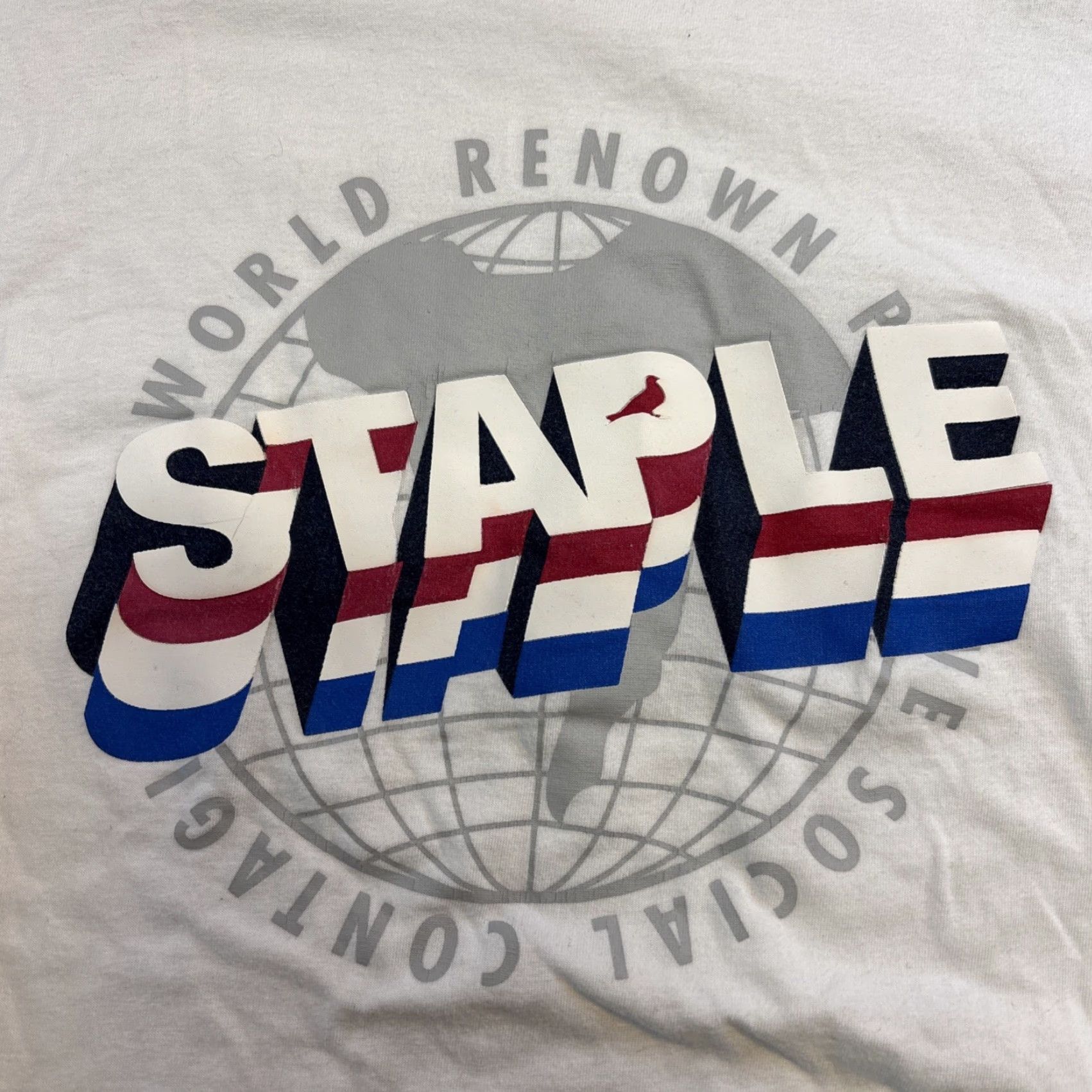 Vintage Staple World Renown Pigeon T Shirt Men Large White Graphic Print 3D Cotton Size US L / EU 52-54 / 3 - 2 Thumbnail