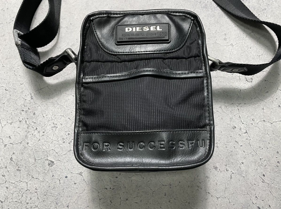 Diesel Diesel Leather Messenger Bag Black Y2K Size ONE SIZE - 2 Thumbnail