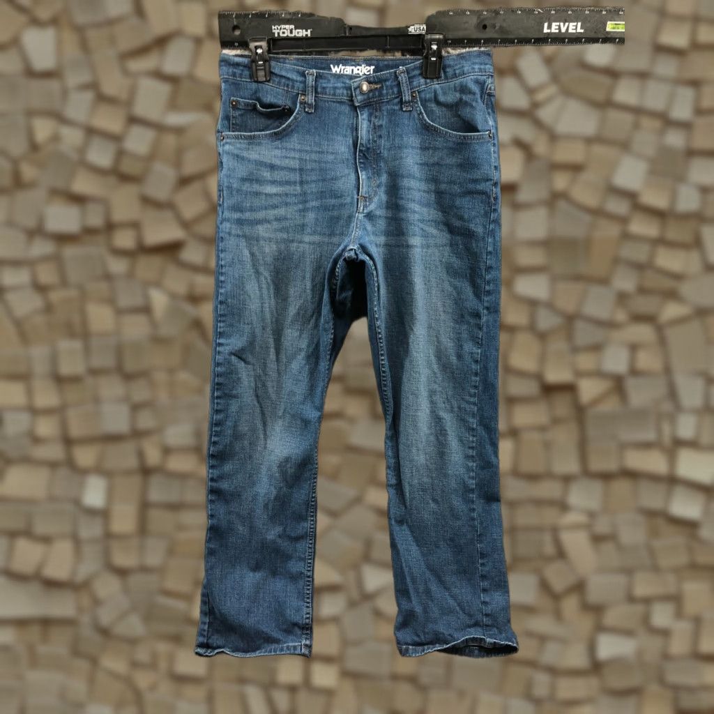 Wrangler Wrangler Jeans - Relaxed Straight Mid Rise Blue 32x30 Mens Regular Denim 5-Pocket Belt Loops Cotton Blend Size US 32 / EU 48 - 1 Thumbnail