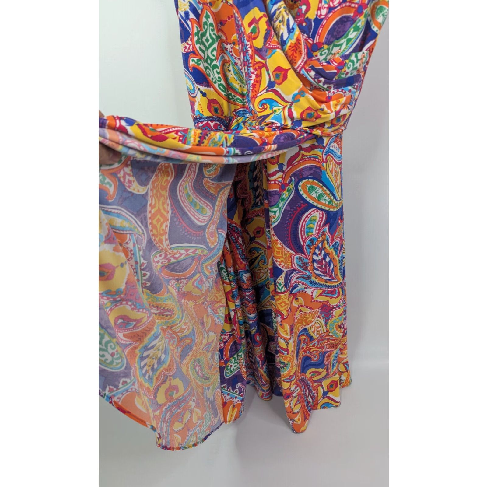 Ralph Lauren Lauren Ralph Lauren Women's Medium Dress Floral Paisley Multicolor Faux Wrap Size M / US 6-8 / IT 42-44 - 3 Thumbnail
