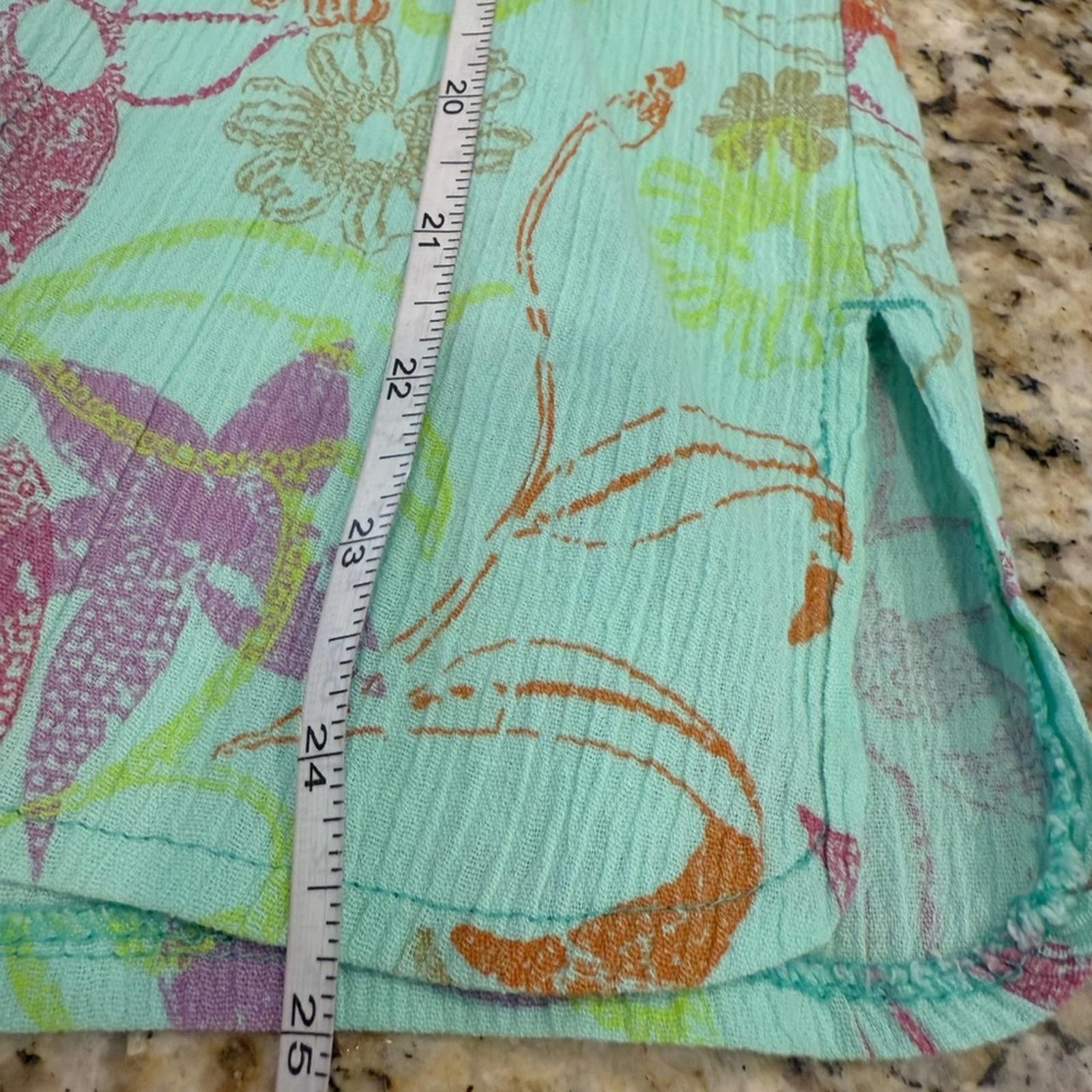 Other Sun Bay 100% cotton gauzy colorful tropical top SZ Medium Size M / US 6-8 / IT 42-44 - 8 Thumbnail