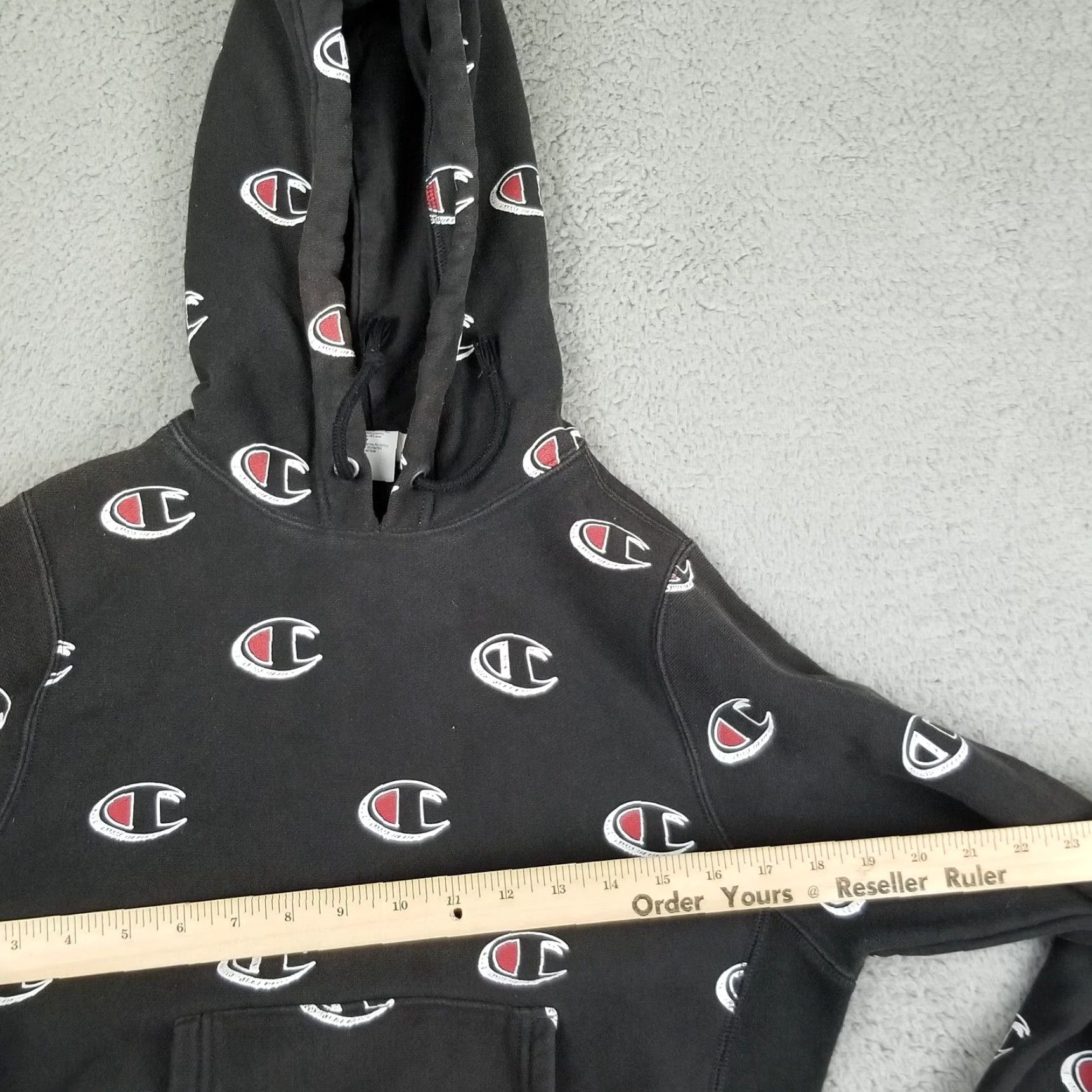 Champion Vintage Champion Reverse Weave Hoodie Men XS Black Sweatshirt C Logo Sweater AOP Brand Champion Short Sleeve? Size US XS / EU 42 / 0 - 4 Thumbnail