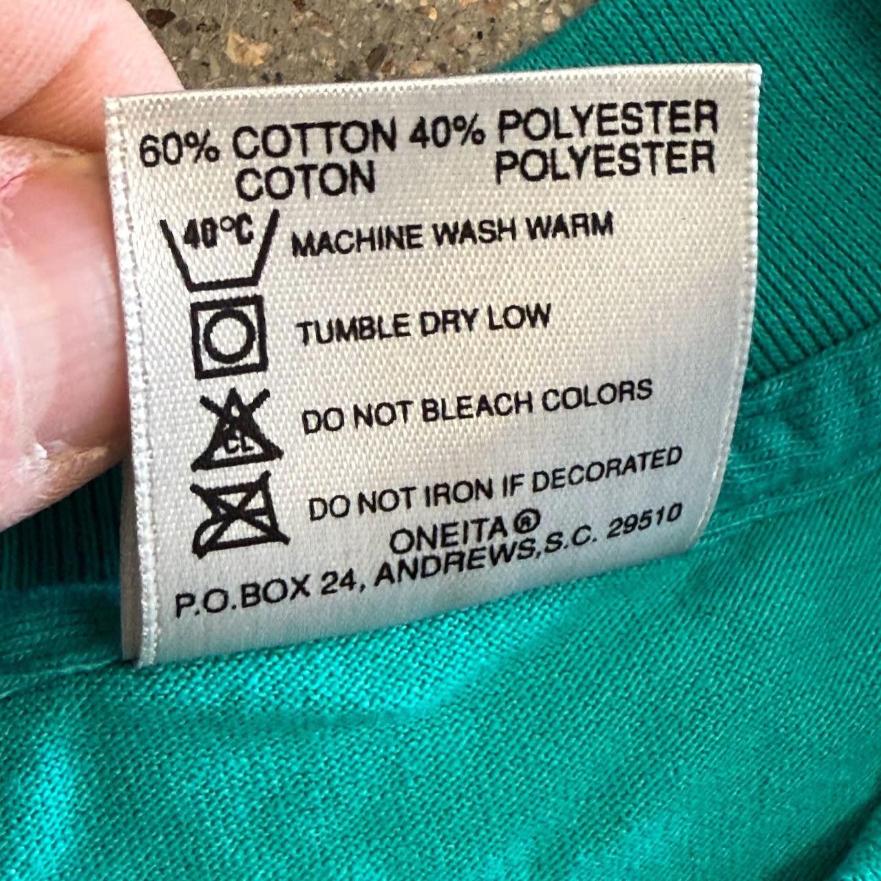 Designer VTG 90s ONEITA Single Stitch Power T-Shirt Teal Adult L Size US L / EU 52-54 / 3 - 5 Thumbnail