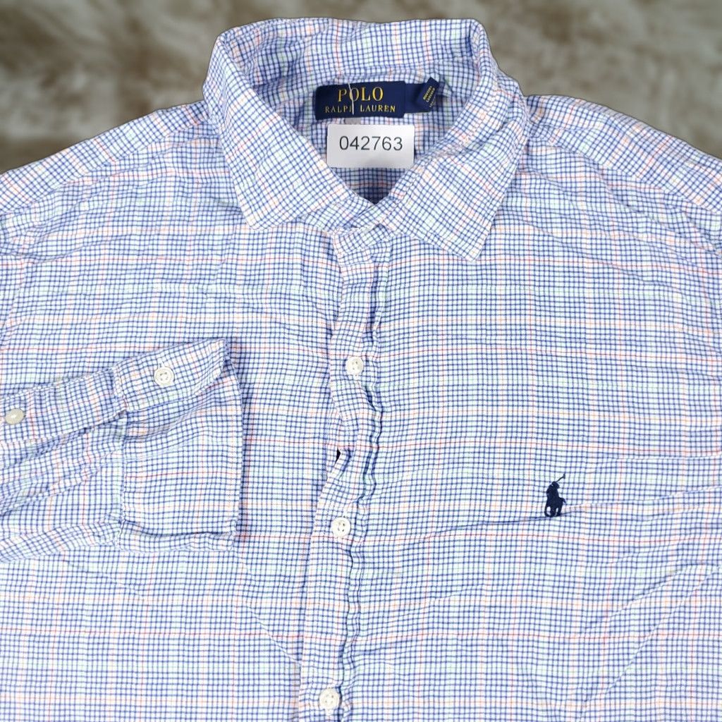 Ralph Lauren Ralph Lauren Shirt Mens XL Blue Plaid Button-Up Long Sleeve Casual Classic Preppy Logo Button-Down Neck Collared -/- Size US XL / EU 56 / 4 - 1 Thumbnail