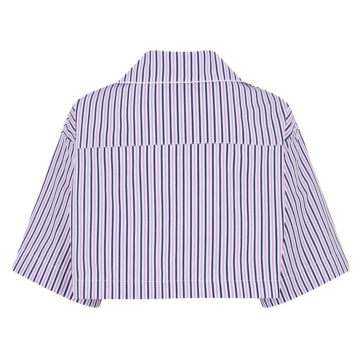 Palm Angels o1g2r1mq0325 Striped Cropped Shirt in Multicolor Size L / US 10 / IT 46 - 2 Thumbnail