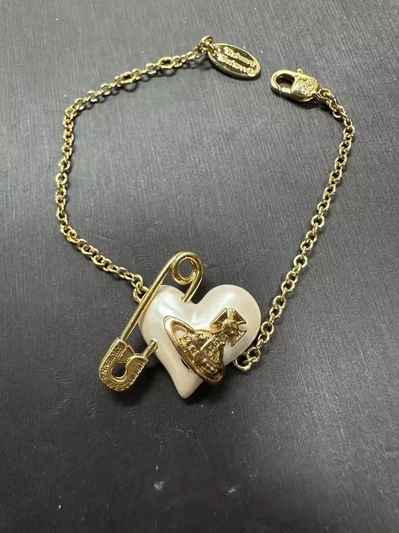 Vivienne Westwood Vivienne Westwood Heart Pin Pearl Bracelet - dmc Size ONE SIZE - 1 Thumbnail