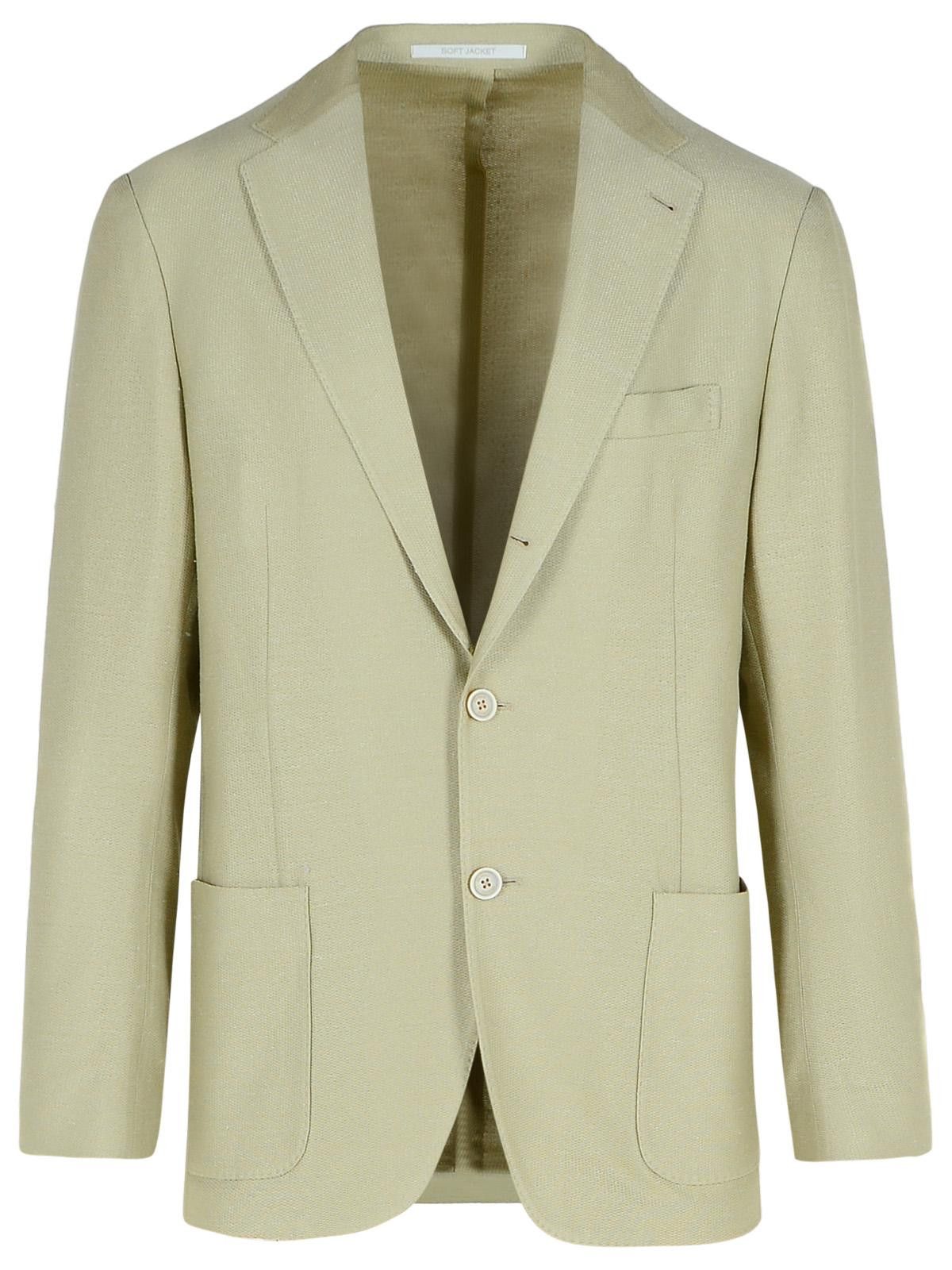 Eleventy ELEVENTY Cream Cotton Blend Blazer Size US XXL / EU 58 / 5 - 1 Thumbnail
