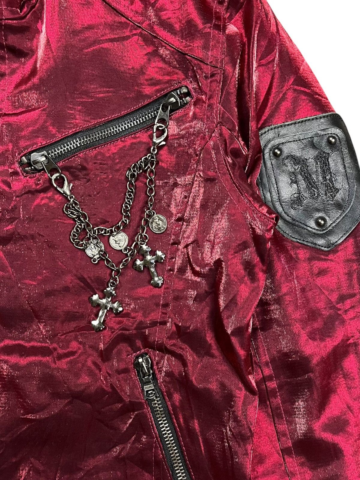 Pre-owned If Six Was Nine X Le Grande Bleu L G B 2000s Midas - Iridescent Red Vkei Style Jacket (size Medium)