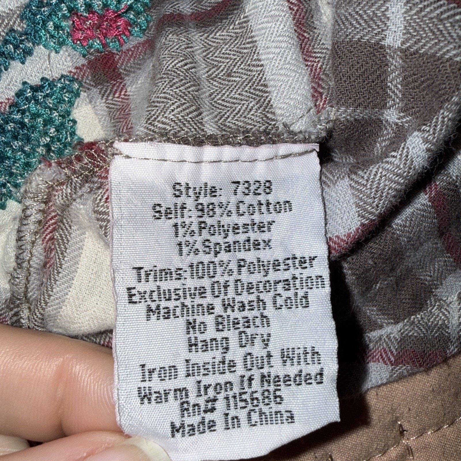 Johnny Was Johnny Was Plaid Sz S Floral Rose Cross Stitch Western EUC Size M / US 6-8 / IT 42-44 - 8 Thumbnail