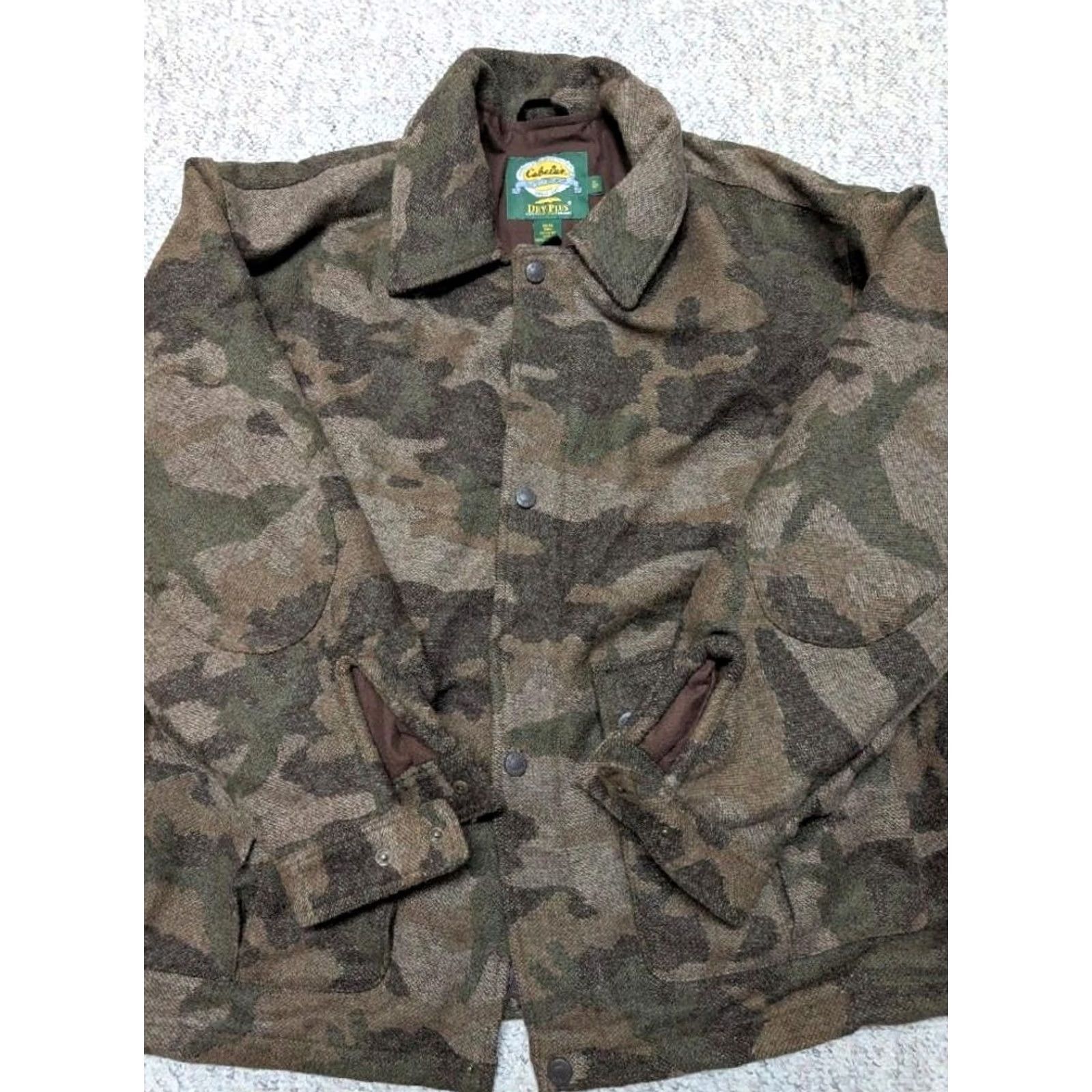 Vintage VINTAGE Cabela's camouflage coat XL Wool Parka Coat Mens Dry-Plus 100% Wool Camouflage Waterproof Size US XL / EU 56 / 4 - 5 Thumbnail