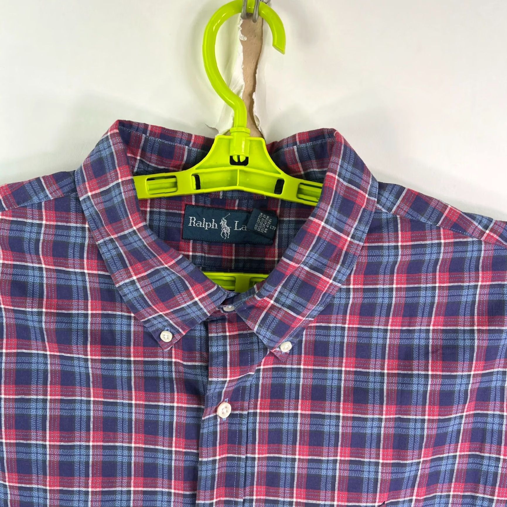Ralph Lauren Ralph Lauren Button-Up Shirt Mens 2XL Blue Red Check Long Sleeve Regular Fit Classic Casual Size US XXL / EU 58 / 5 - 3 Thumbnail