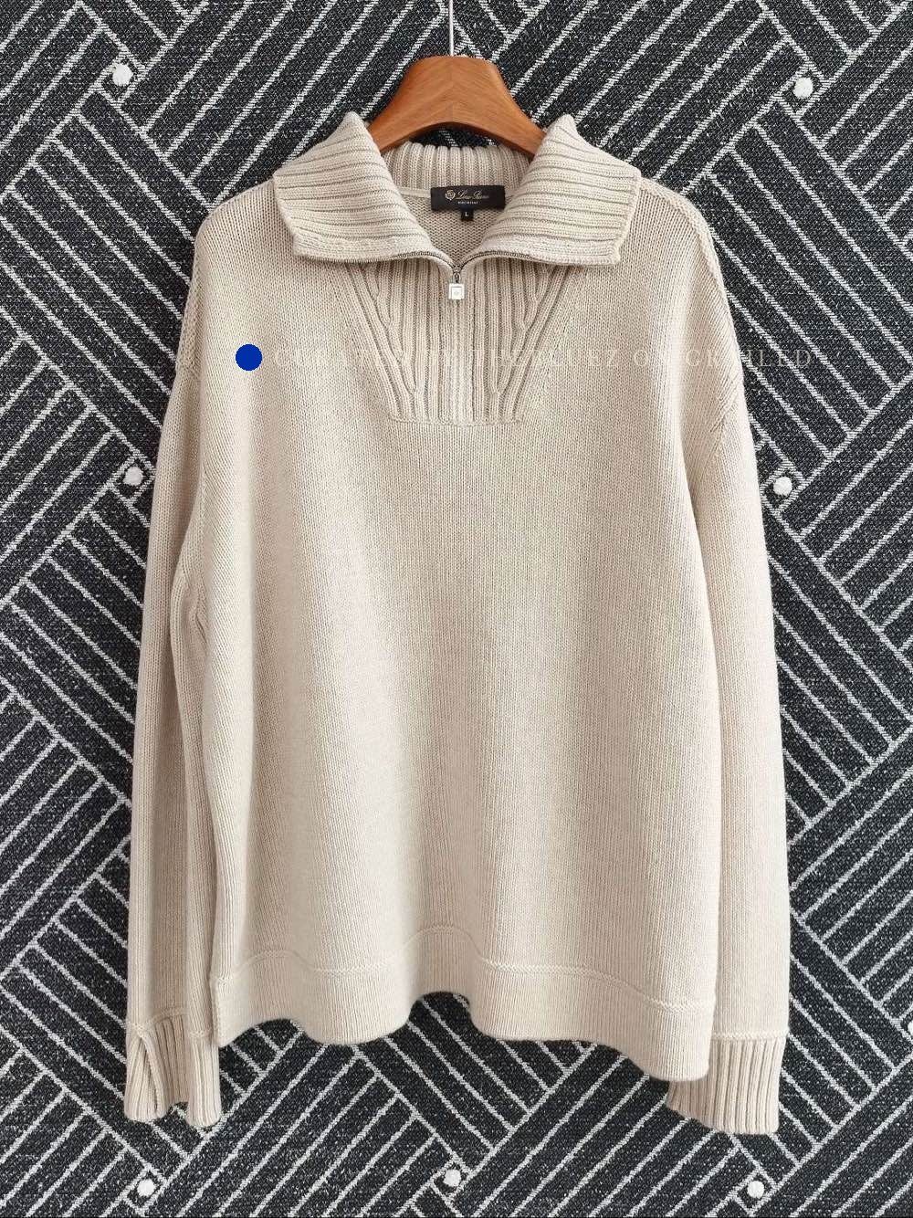 Loro Piana Gray Collared Half-Zip Sweater - Size L Size US L / EU 52-54 / 3 - 1 Thumbnail