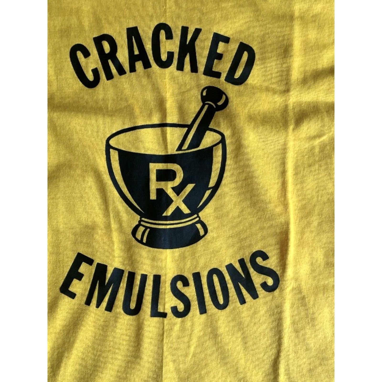 Vintage VTG Single Stitch Shirt Women Yellow Cracked Emulsions 1980s L Large 18in Cotton Blend Graphic Casual Size L / US 10 / IT 46 - 4 Thumbnail