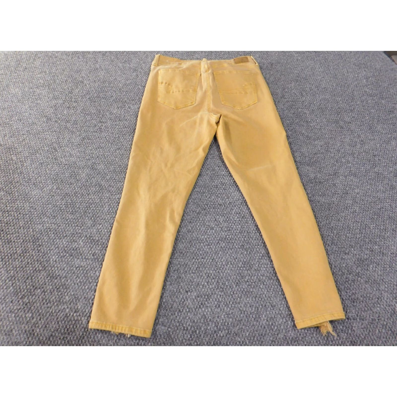 American Eagle Outfitters American Eagle Outfitters Jeans Women 10 Jegging High Rise Beige Denim Distressed Hem Zipper 26 Inseam Size 32" / US 10 / IT 46 - 7 Thumbnail