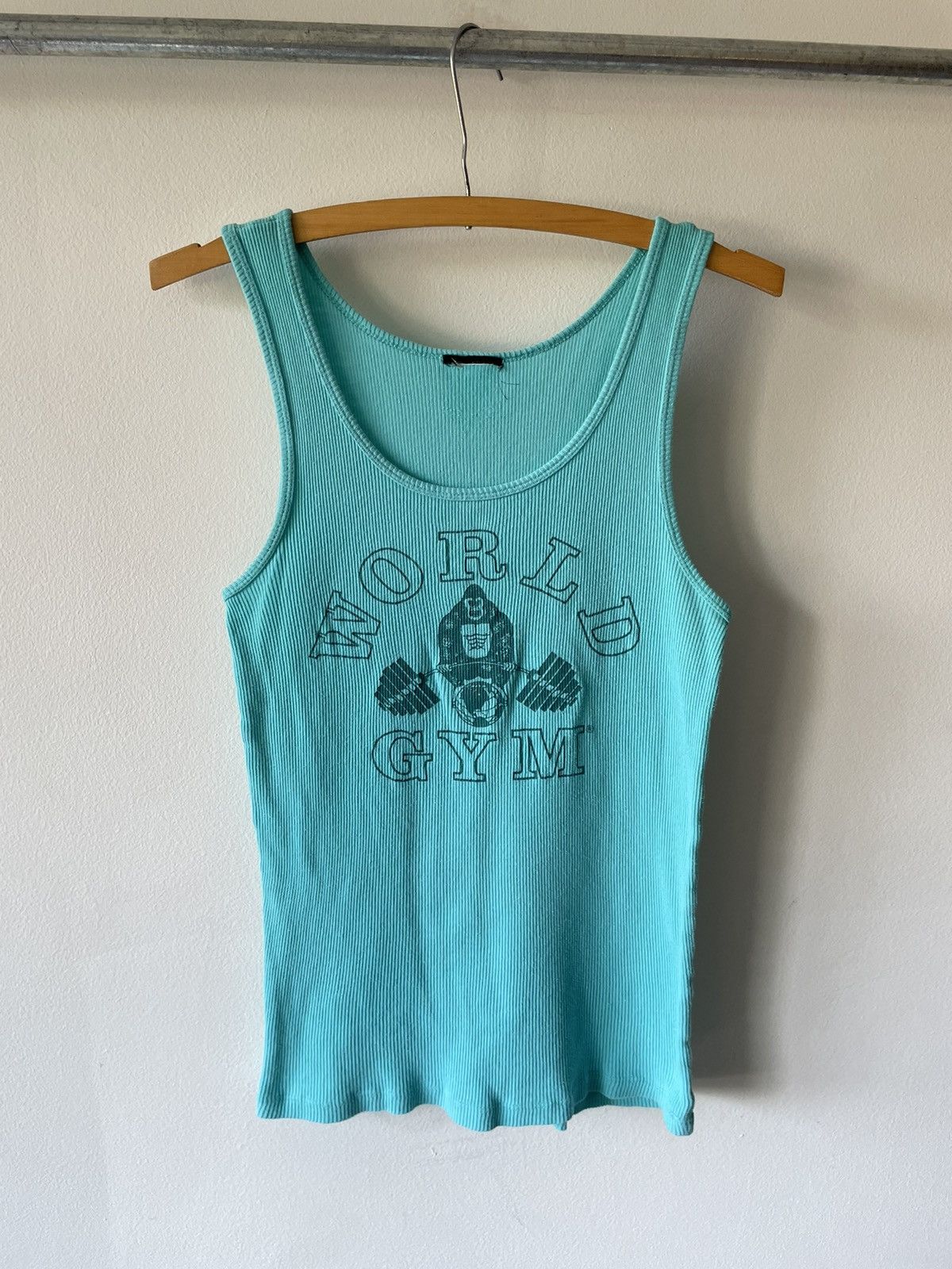 Vintage Vintage World Gym Teal Muscle Tank top Size S / US 4 / IT 40 - 1 Thumbnail