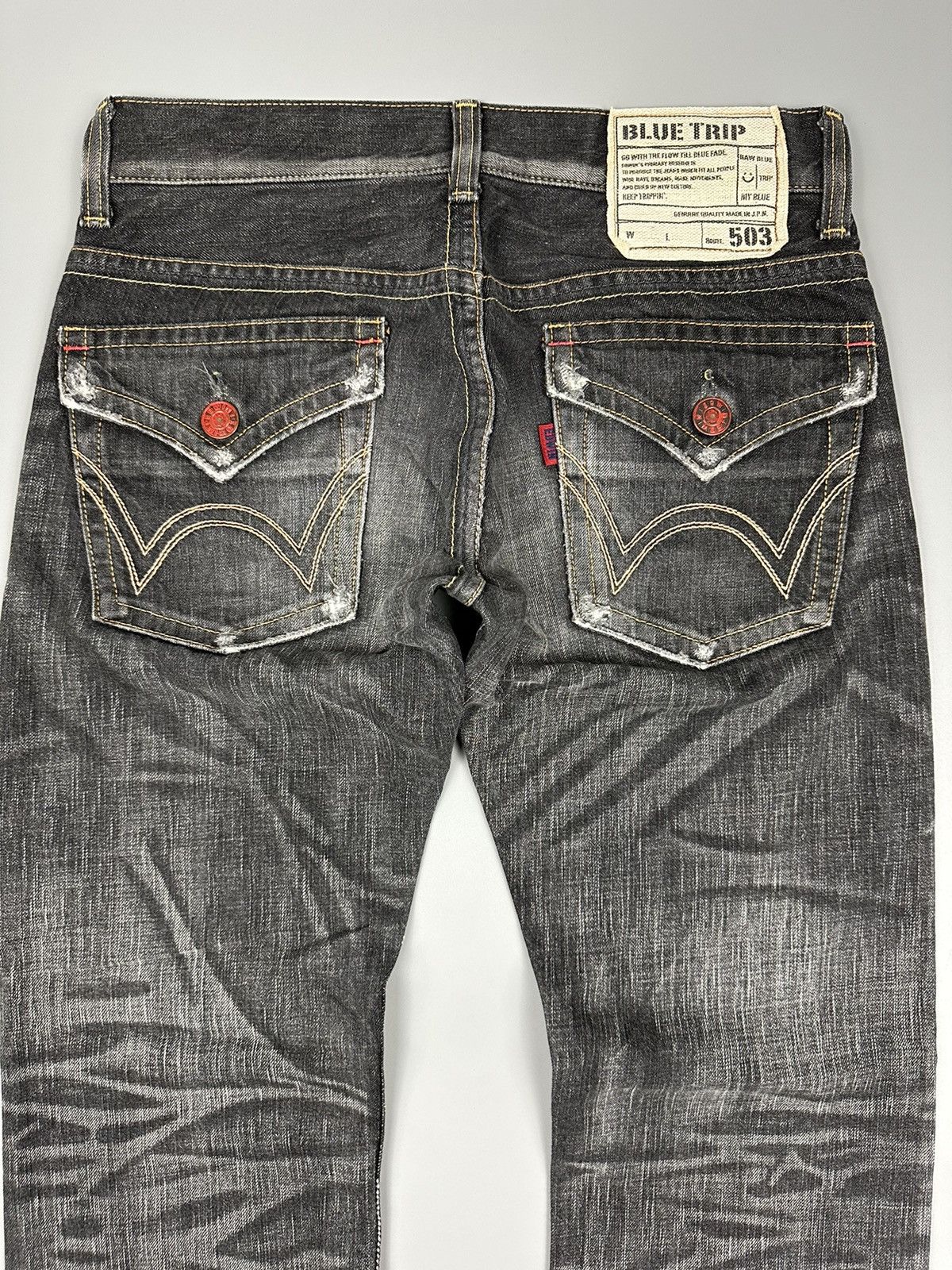 Edwin × Japanese Brand 🔥Nice🔥Vintage Edwin 503 Whiskered Flare Denim Size US 31 - 6 Thumbnail