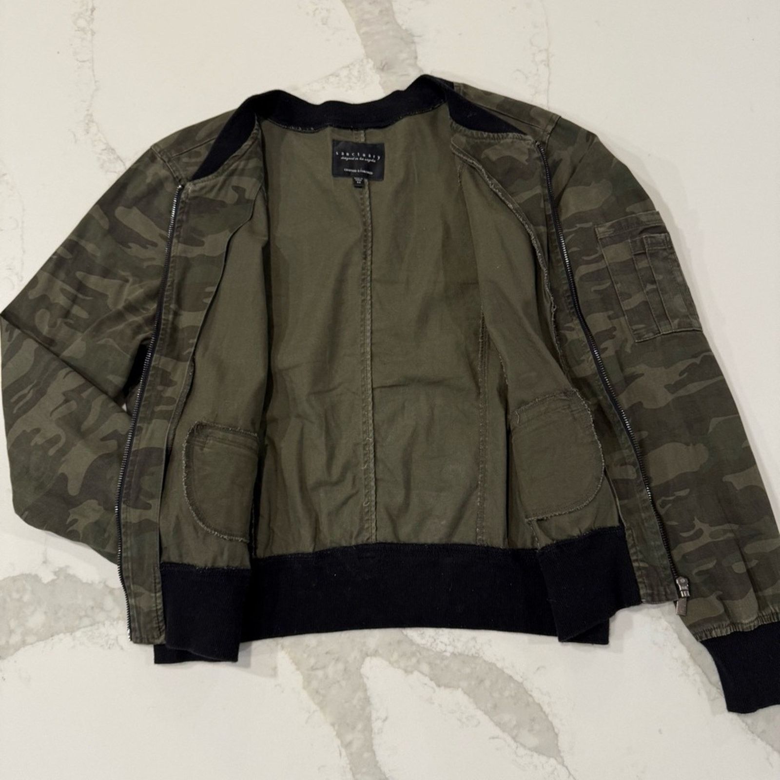 Sanctuary Sanctuary Military Style Camo Bomber Jacket Women’s Medium Size M / US 6-8 / IT 42-44 - 5 Thumbnail