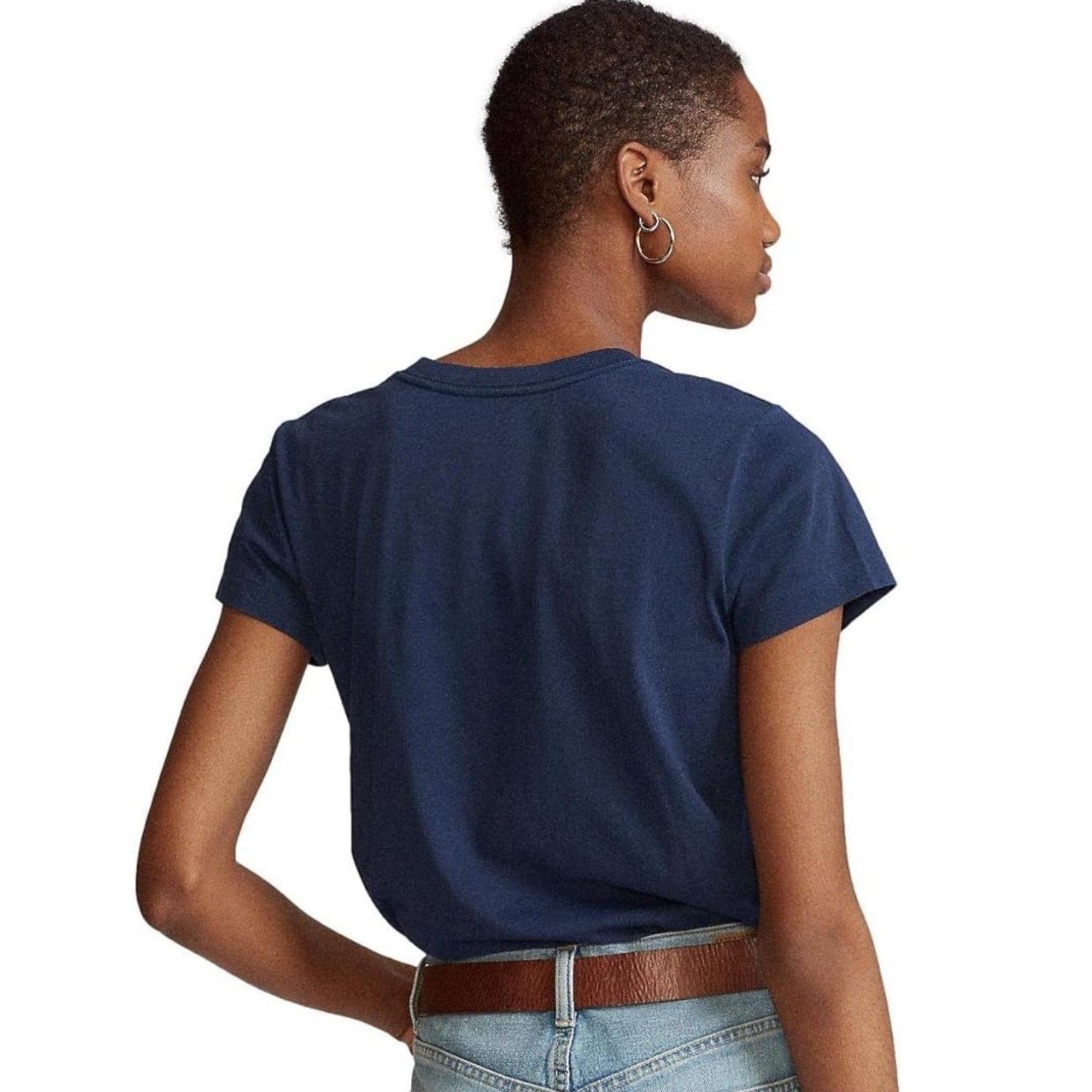 Ralph Lauren NWT Ralph Lauren Woman's Blue Cotton V Neck T Shirt Size L Size L / US 10 / IT 46 - 6 Thumbnail