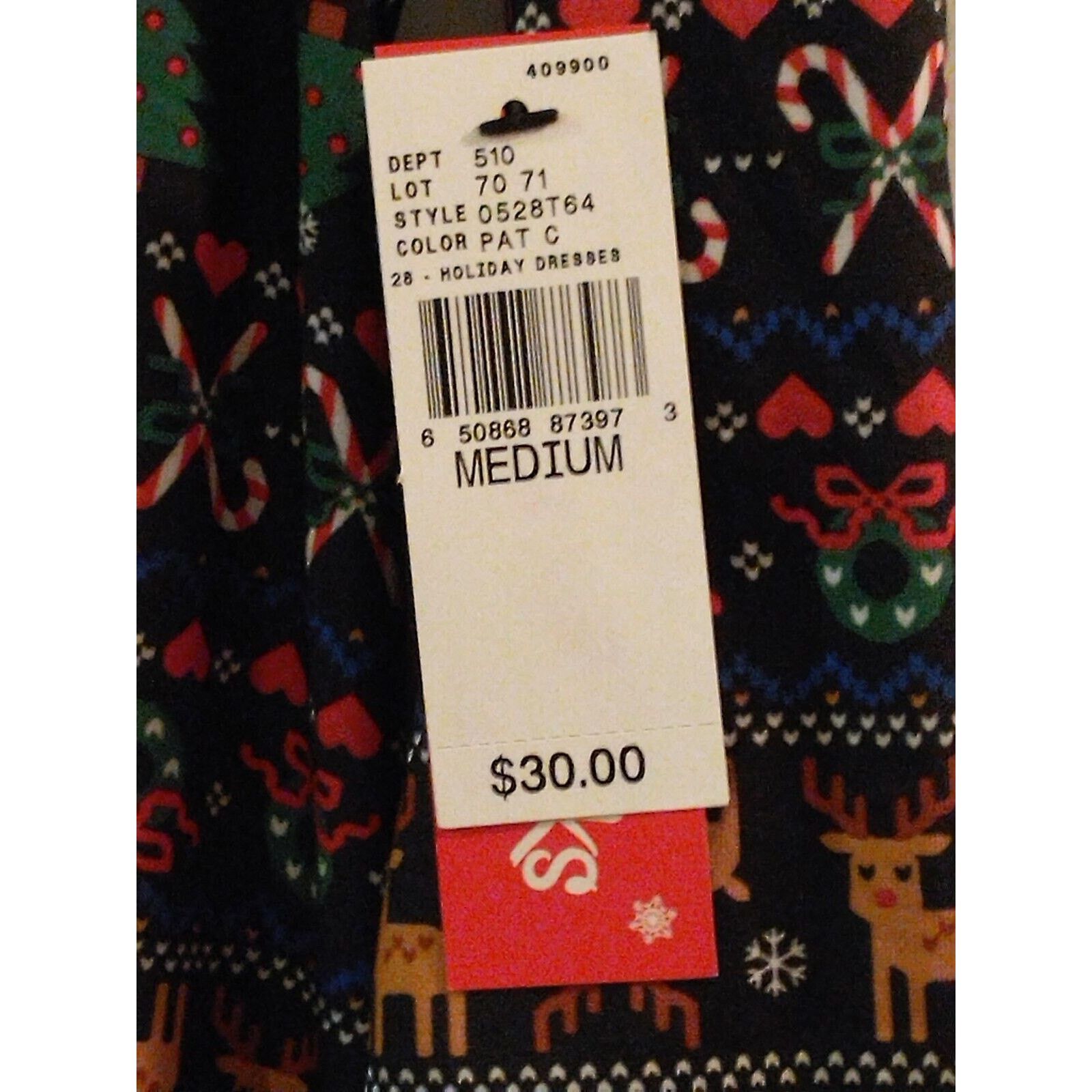 The Unbranded Brand Dress Works Ladies Christmas Reindeer Canes Medium Dress Size M / US 6-8 / IT 42-44 - 3 Thumbnail