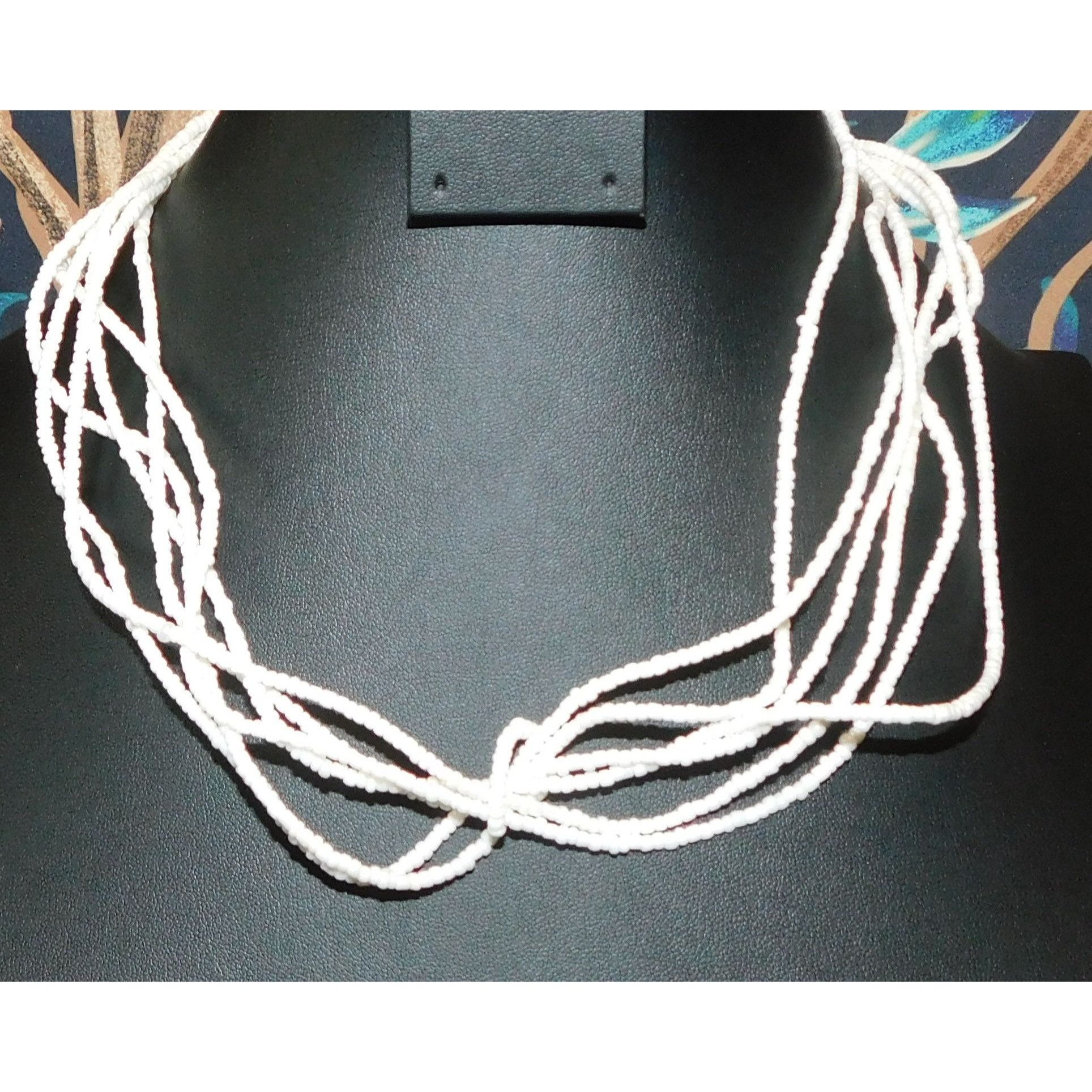 Other Wiggly White Multilayer Glass Beaded Necklace Size ONE SIZE - 1 Thumbnail