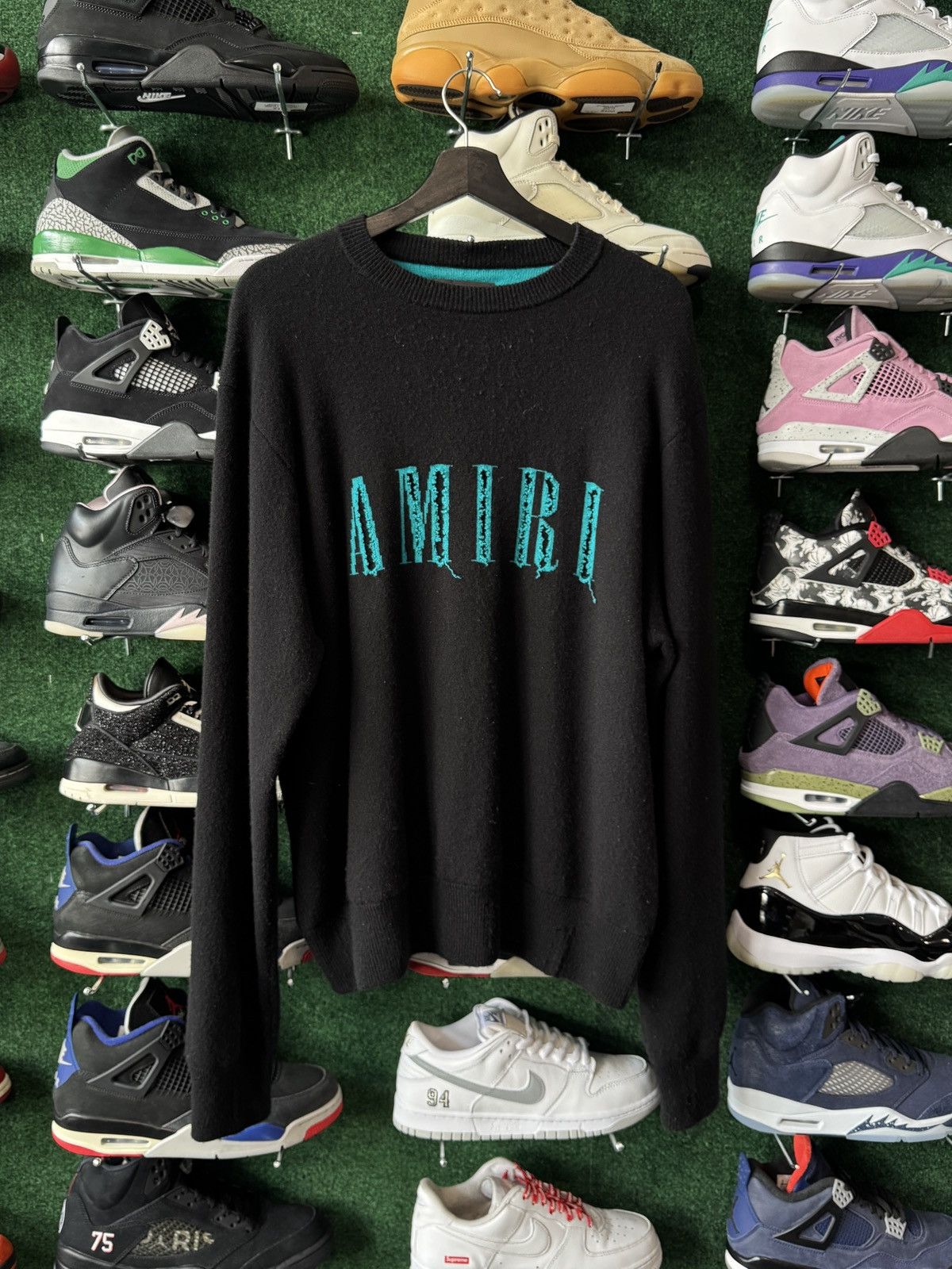 Amiri Amiri Cashmere Sweater Black/Teal Size US M / EU 48-50 / 2 - 1 Thumbnail