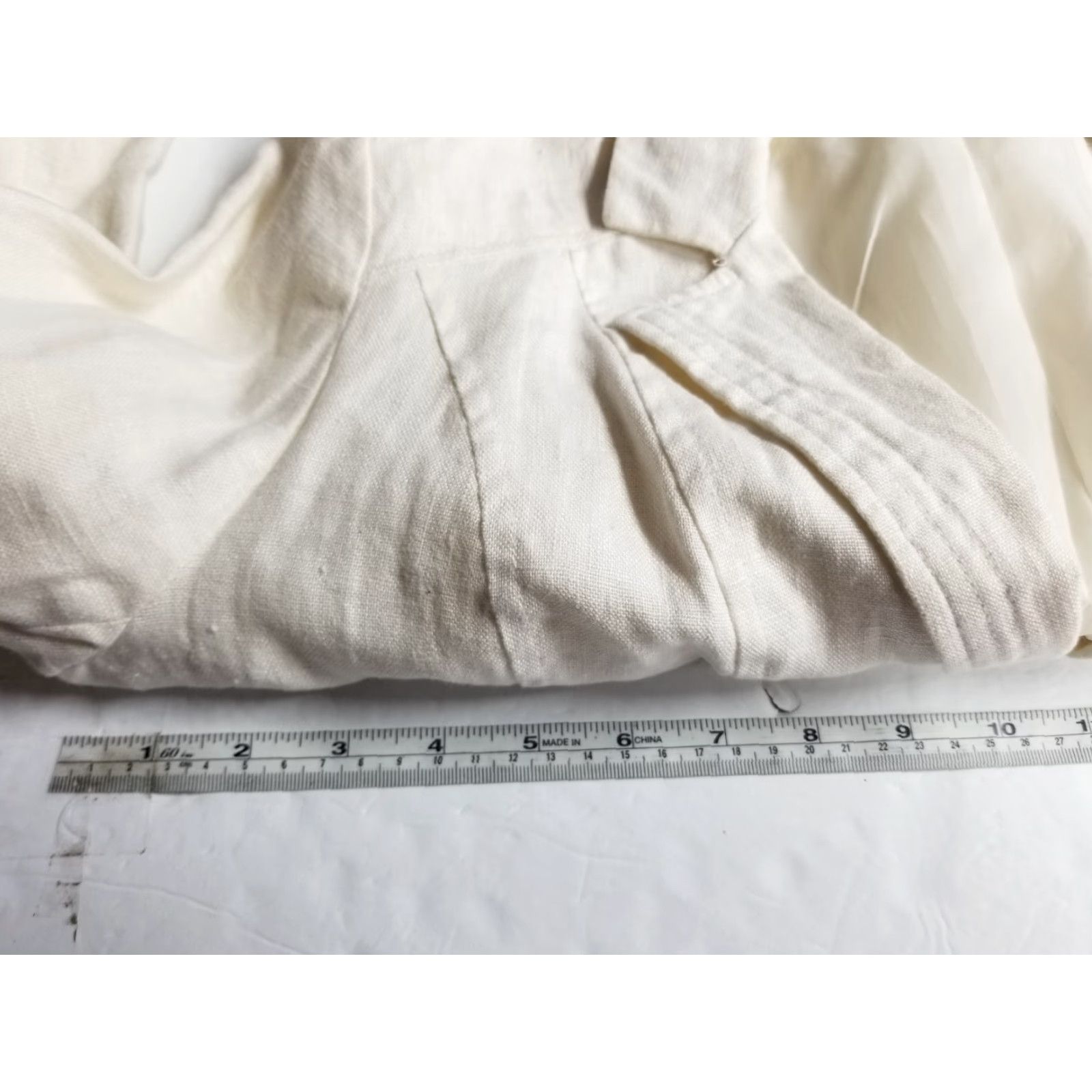 Coldwater Creek Coldwater Creek Jacket Womens 6 White 100% Linen Button Front Long Sleeve Jacket Size M / US 6-8 / IT 42-44 - 3 Thumbnail