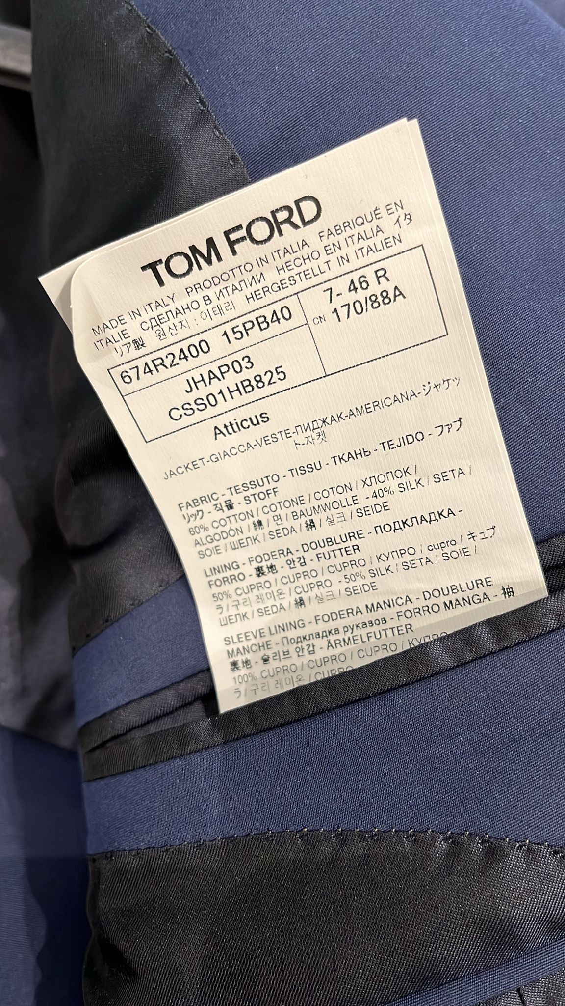 Tom Ford o1loc1c1124 JHAP03 Jacket in Blue Size US S / EU 44-46 / 1 - 2 Thumbnail