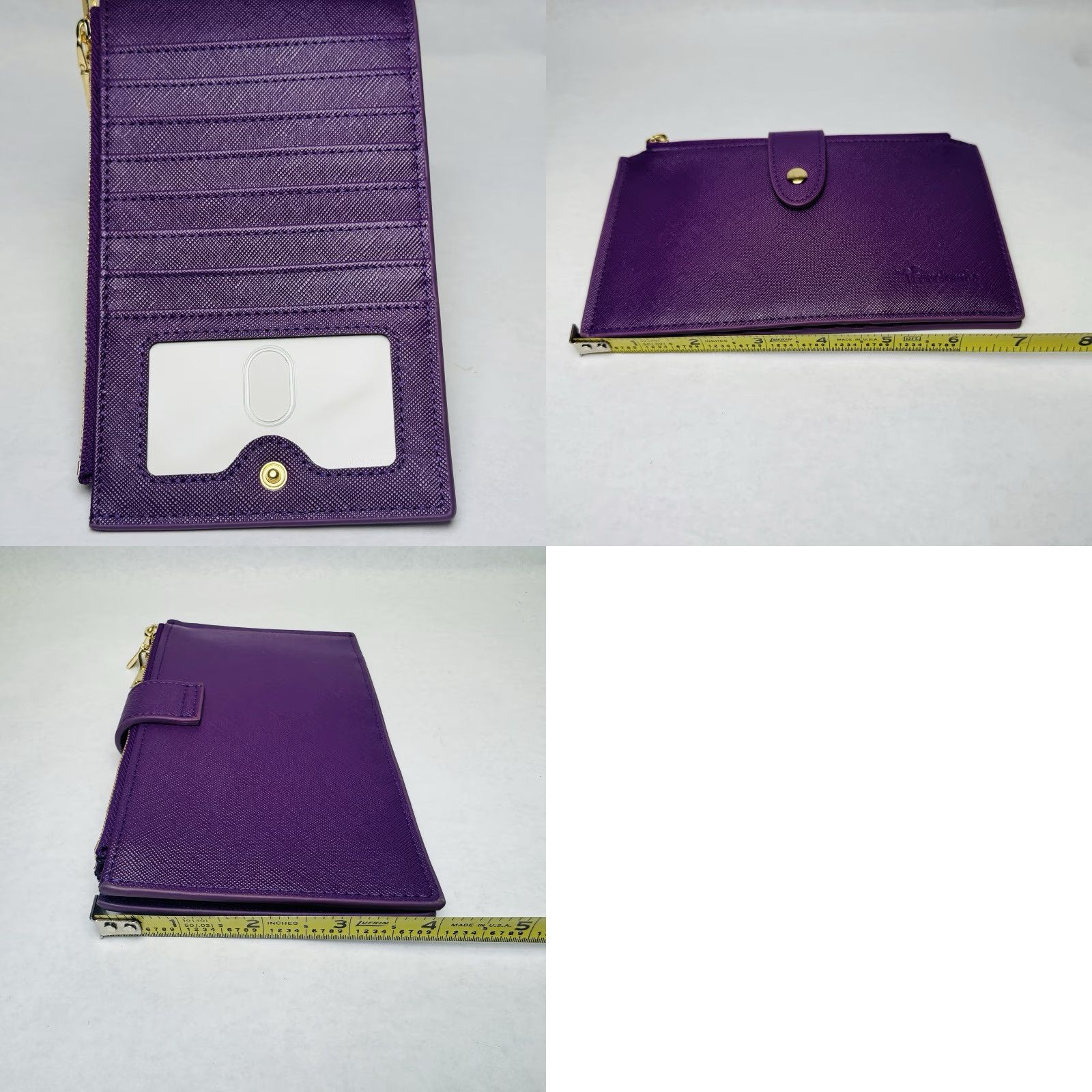 Vintage VINTAGE Travelambo Womens Purple Wallet RFID Blocking Bifold Multi Card Case Zipper Size ONE SIZE - 8 Thumbnail