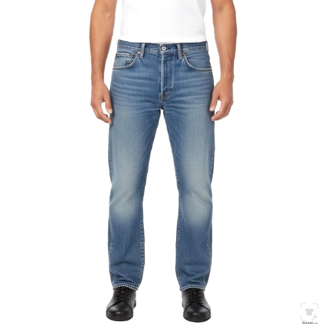 Levi's Levi's Western Fit Jeans Mens 36x32 Blue Light Wash Straight Denim Zip Fly Regular Size US 36 / EU 52 - 4 Thumbnail