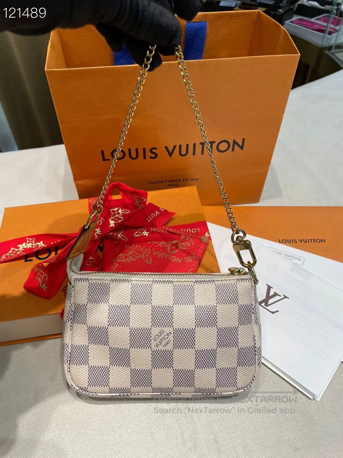 Louis Vuitton LV White Damier Mini Mahjong Coin Purse. Size ONE SIZE - 2 Thumbnail