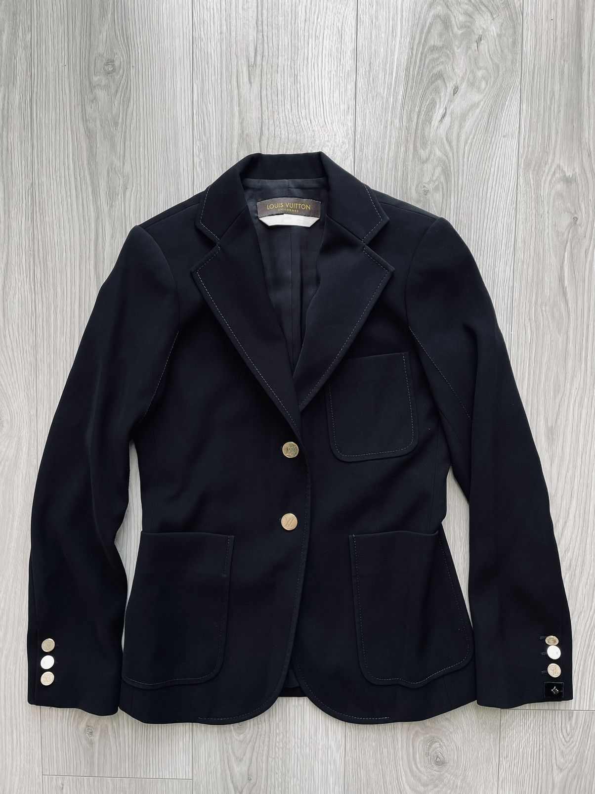 image of Louis Vuitton Uniform Blazer in Black, Women's (Size XS)