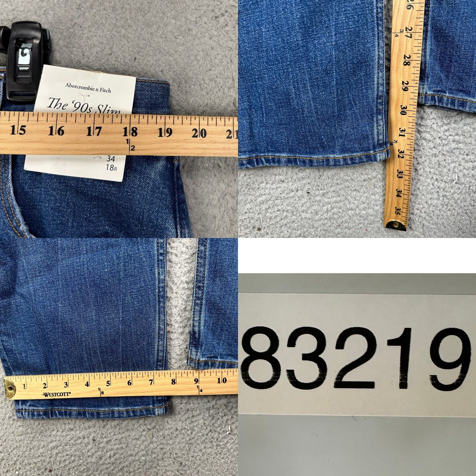Abercrombie & Fitch VINTAGE Abercrombie & Fitch Jeans 90s Slim Straight Womens 34 18R Blue Ultra High Rise NEW Size 40" / US 18 - 8 Thumbnail
