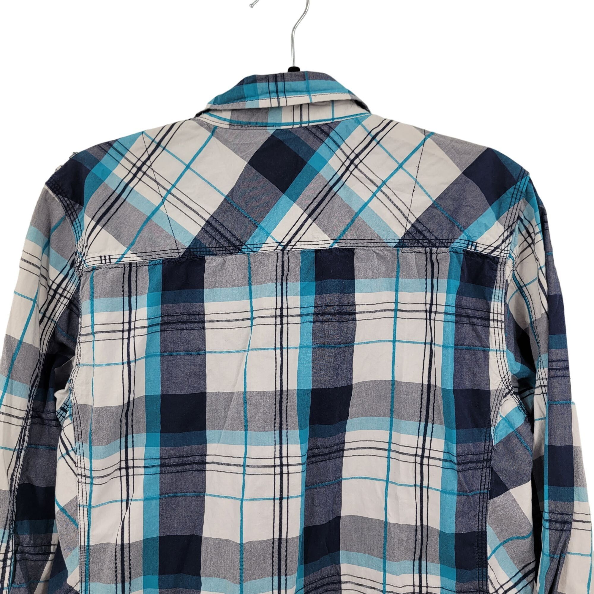 BKE VTG BKE Unisex Medium Plaid Western Shirt M Blue Pearl Snap Size US M / EU 48-50 / 2 - 8 Thumbnail