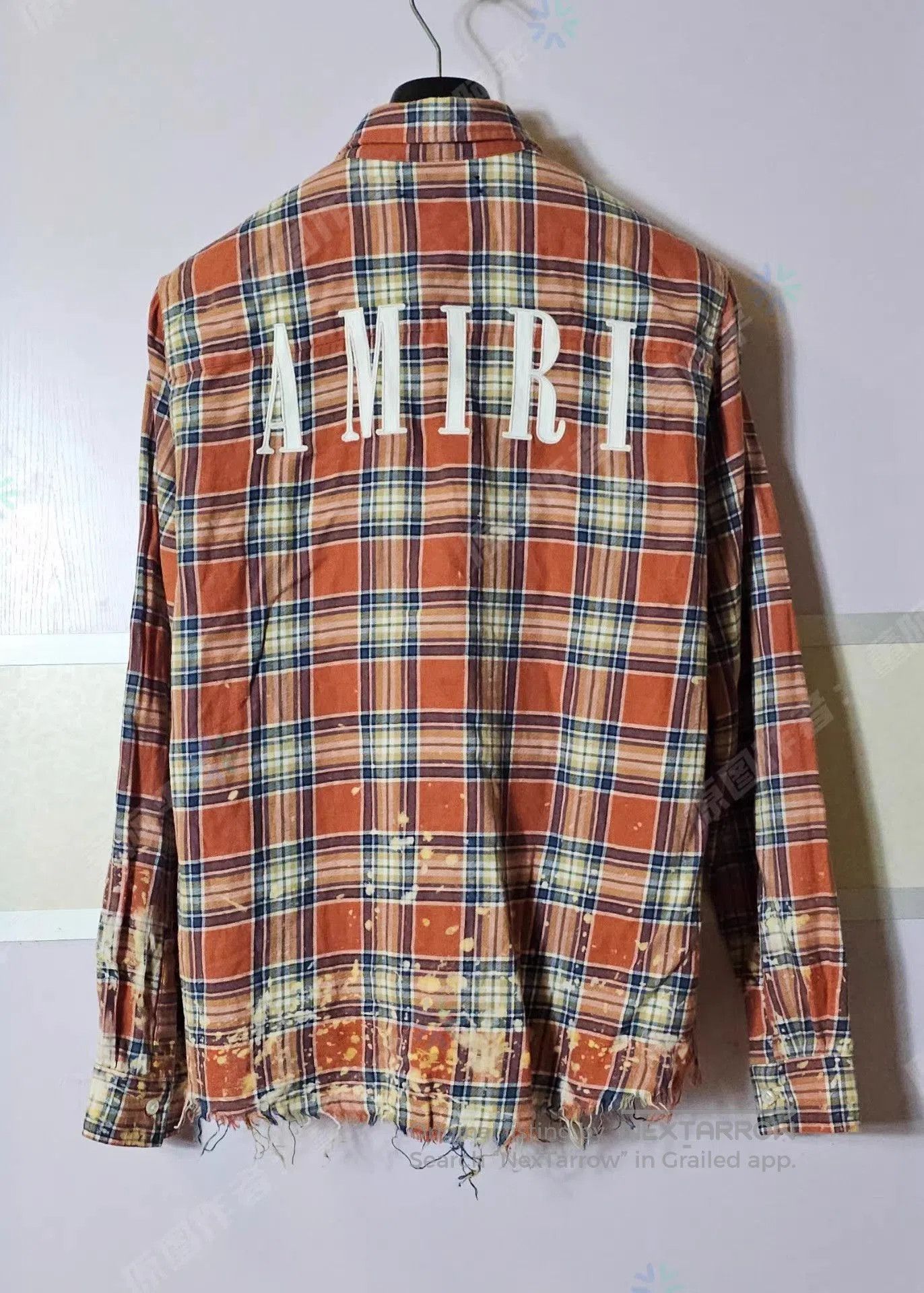 Amiri Multi Plaid Distressed Long Sleeve Button. Size US M / EU 48-50 / 2 - 4 Thumbnail