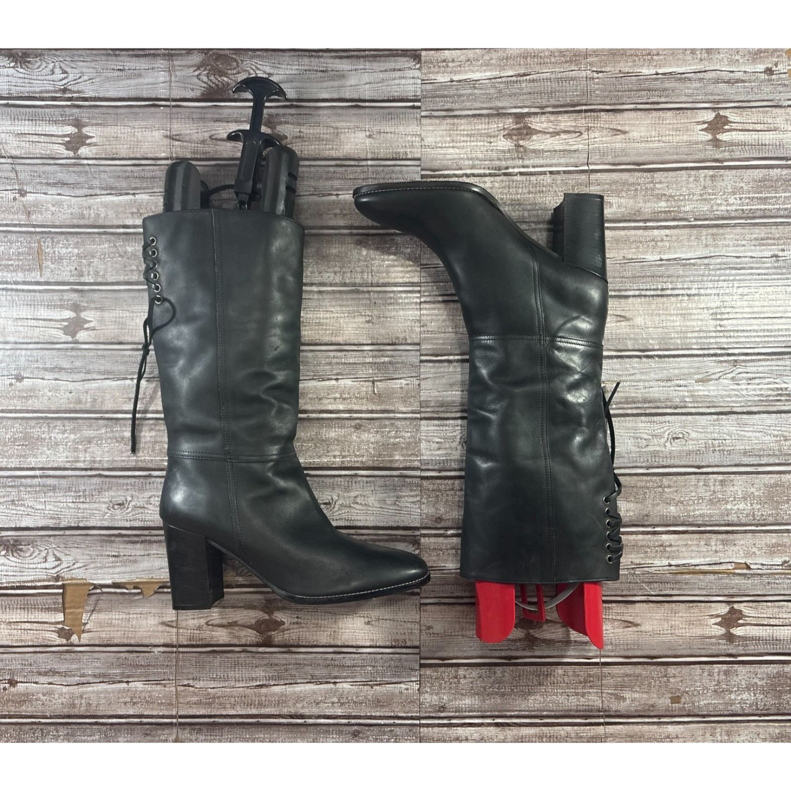 Coach Coach P438 Coty Leather Back Laces Mid-Calf Boots Size 11 B Size US 11 / IT 41 - 3 Thumbnail