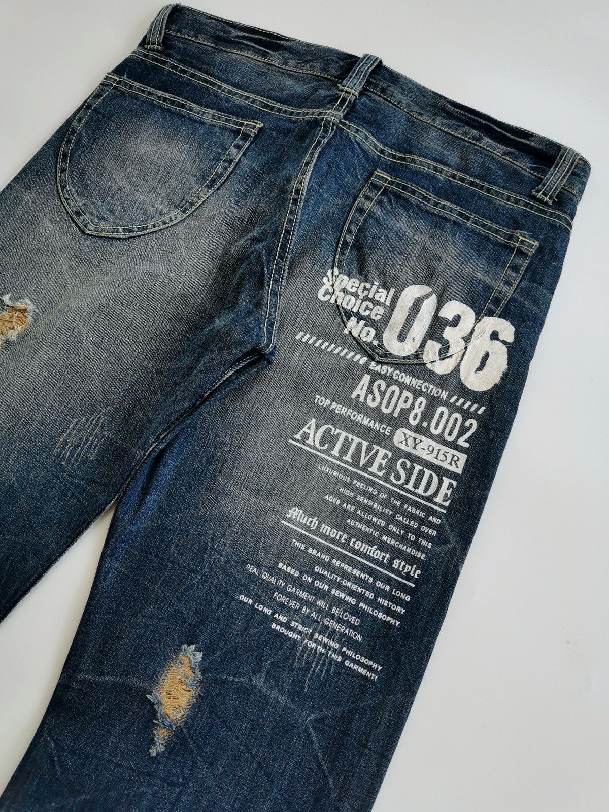 Japanese Brand Theoria Japan ASOP8.002 Printed Denim Jeans Size US 33 - 3 Thumbnail