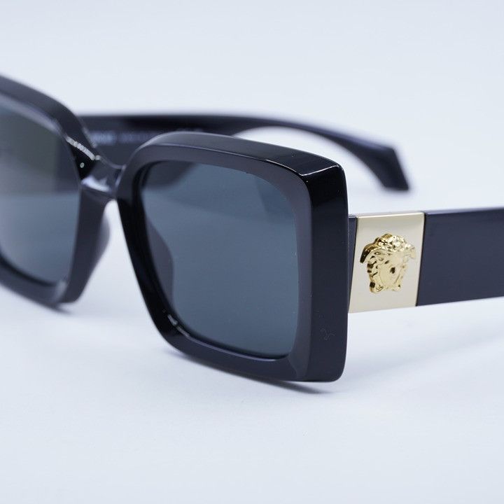 Versace Versace VE4467U GB1/87 Sunglasses Black Square Frame Size ONE SIZE - 9 Thumbnail