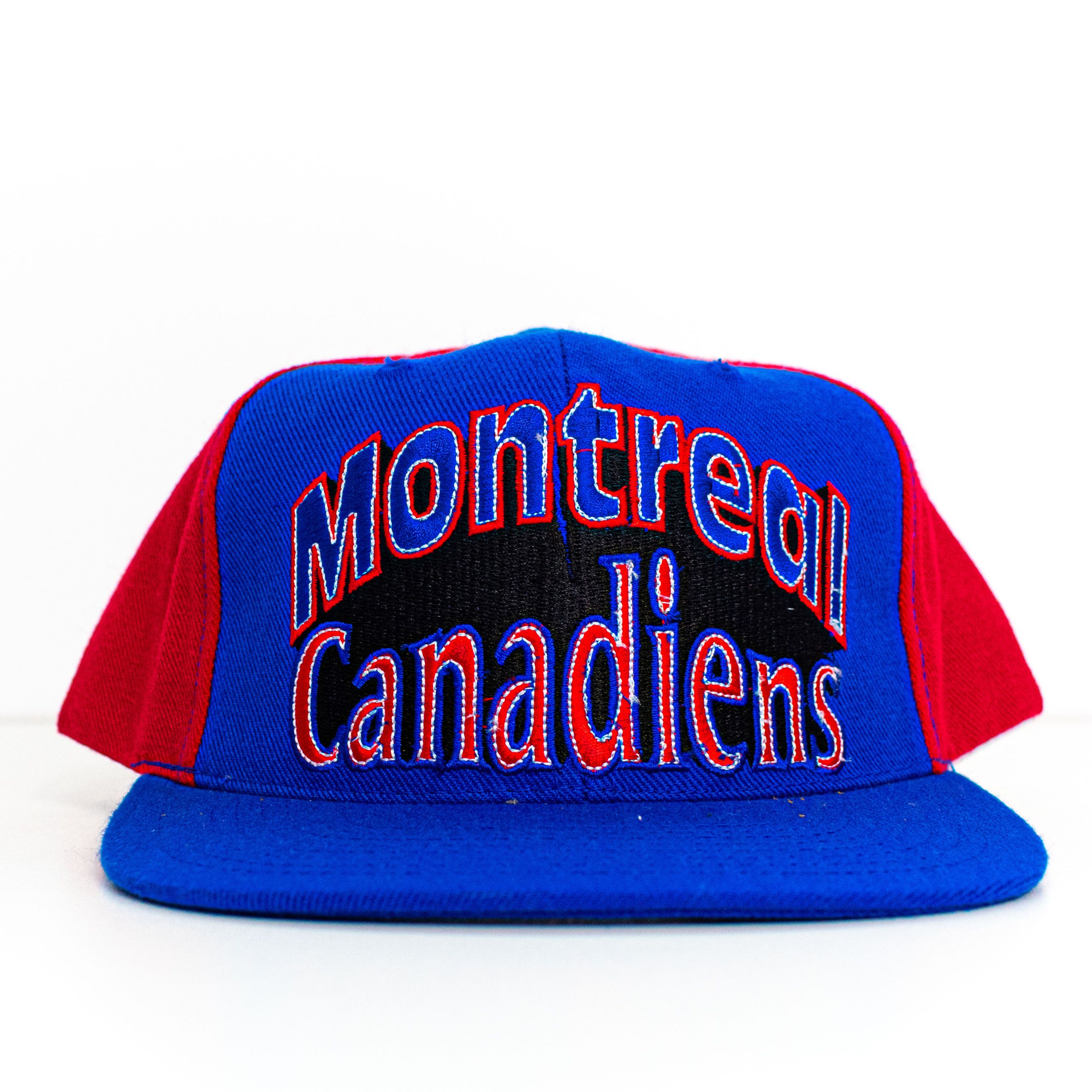 NHL VTG 90s AJD Montreal Canadiens Double Line Snapback Hat Size ONE SIZE - 1 Thumbnail