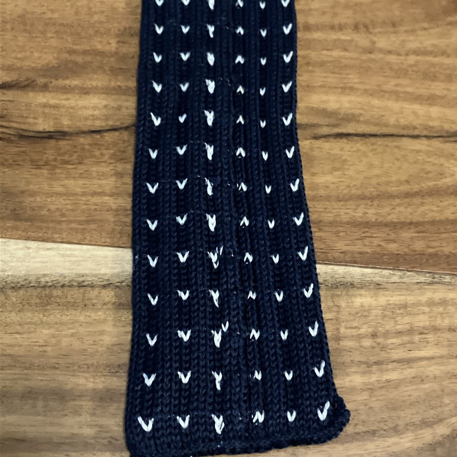 Other Vintage Rooster Square Knit End Necktie Blue Geometric 1960s Size ONE SIZE - 7 Thumbnail