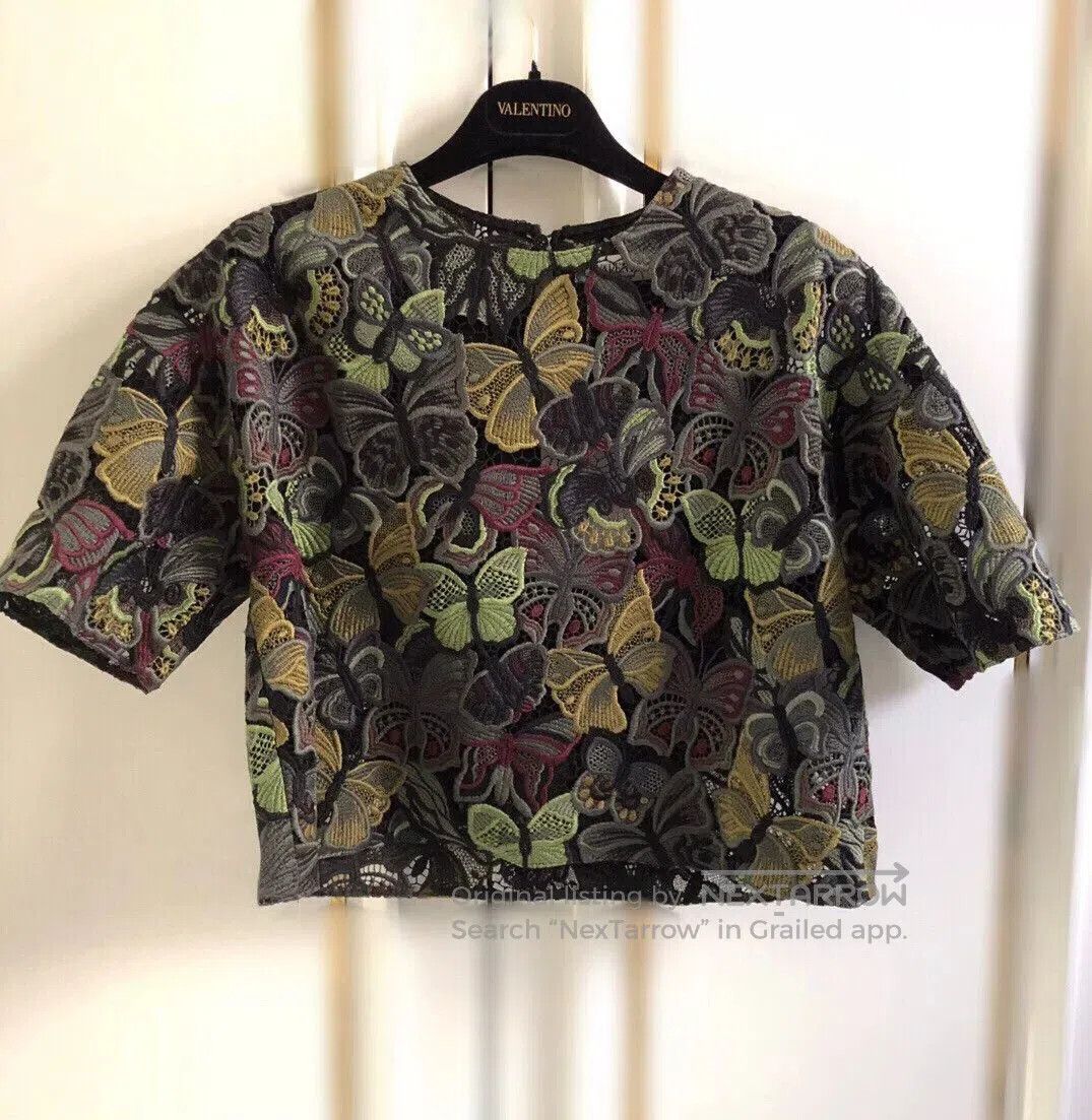 Valentino Valentino Butterfly Lace Short Sleeve Top. Size US M / EU 48-50 / 2 - 1 Thumbnail