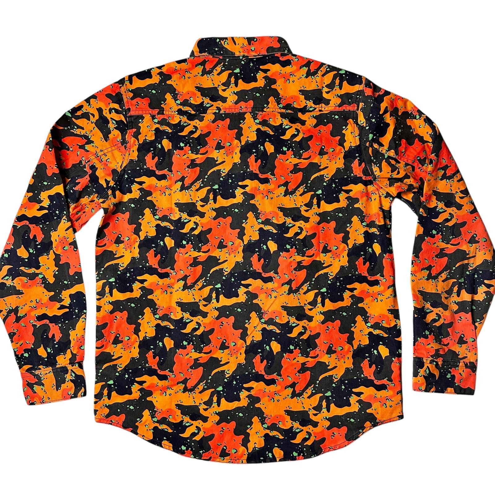 Cookies NWT Cookies Orange Camo Print Button-Up Shirt Mens L Size US L / EU 52-54 / 3 - 2 Thumbnail